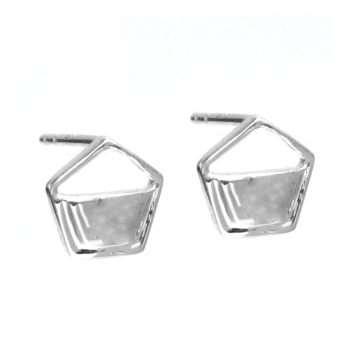 Geometric Silver Studs Earrings
