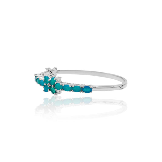 Green Ethiopian Opal Bangle Bracelet