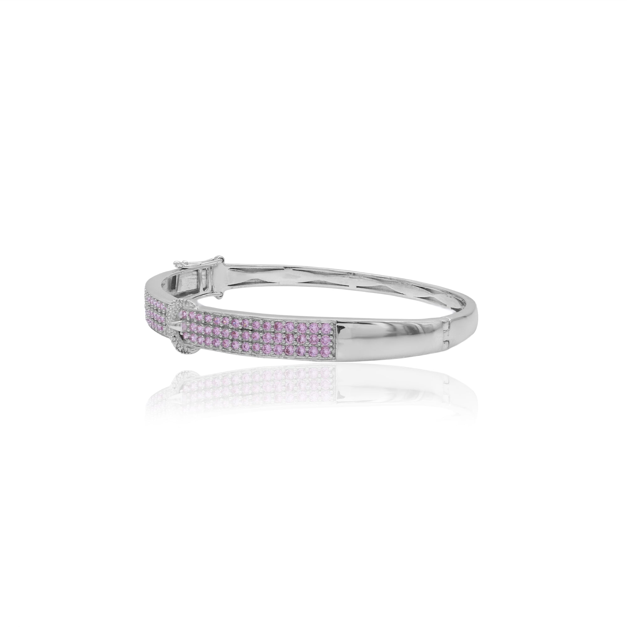 Exquisite Pink Stone Bangle Bracelet