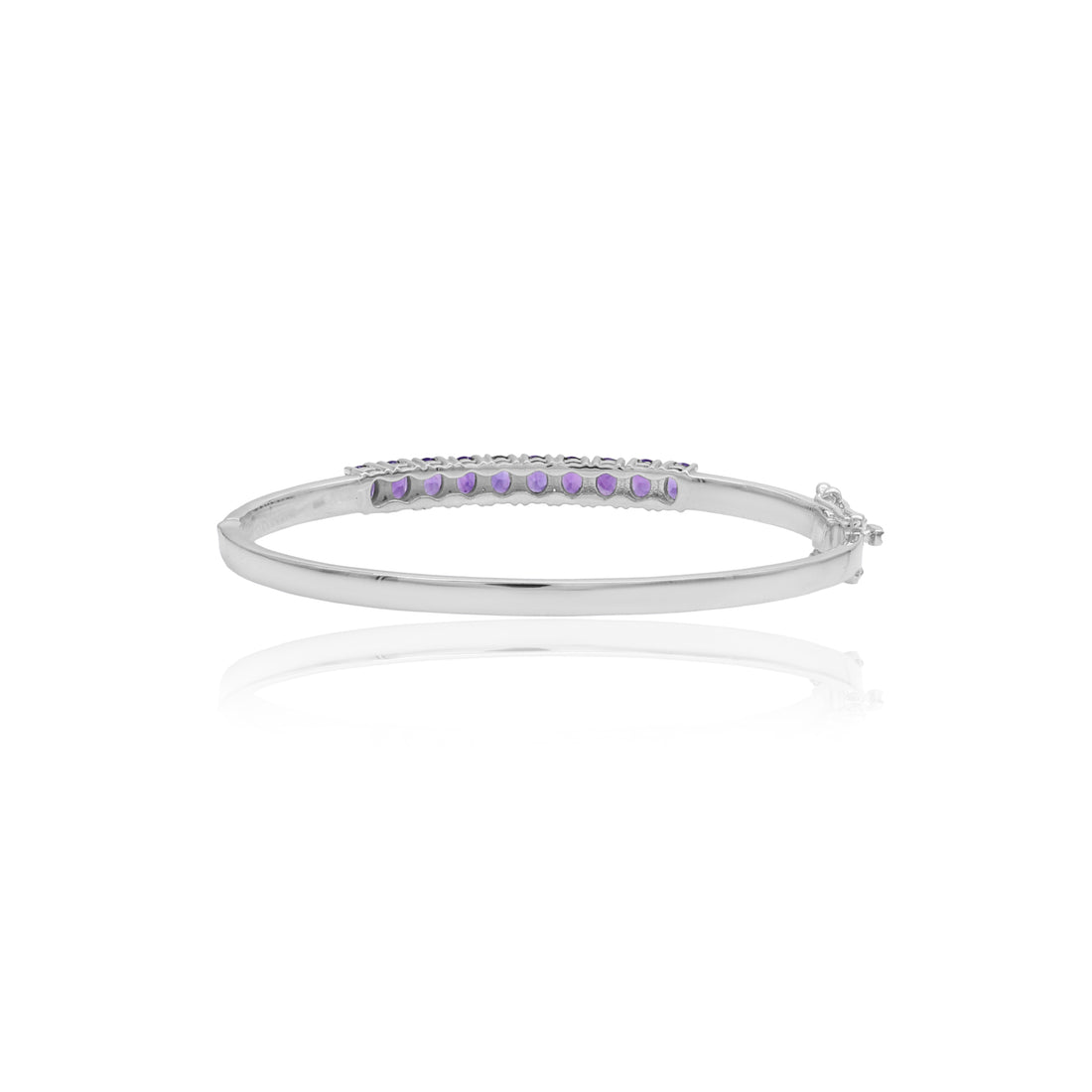Amethyst Oval Stone Bangle Bracelet