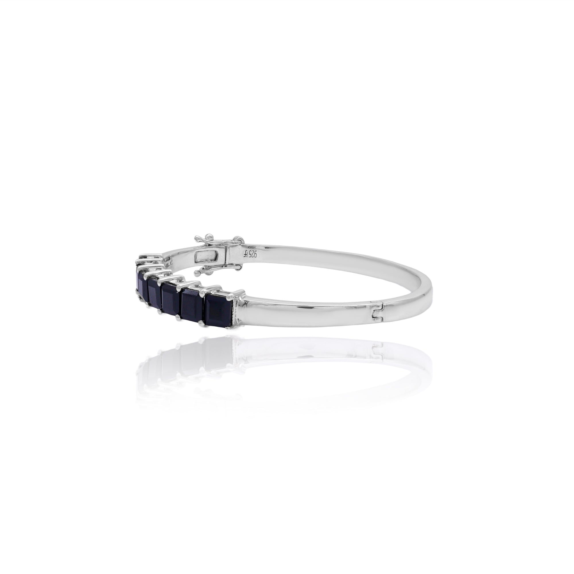 Black Spinel Square Bangle Bracelet