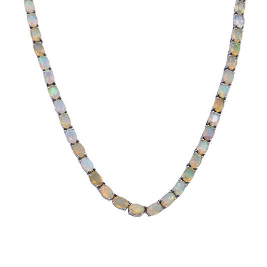 Ethiopian Opal Tennis Necklace