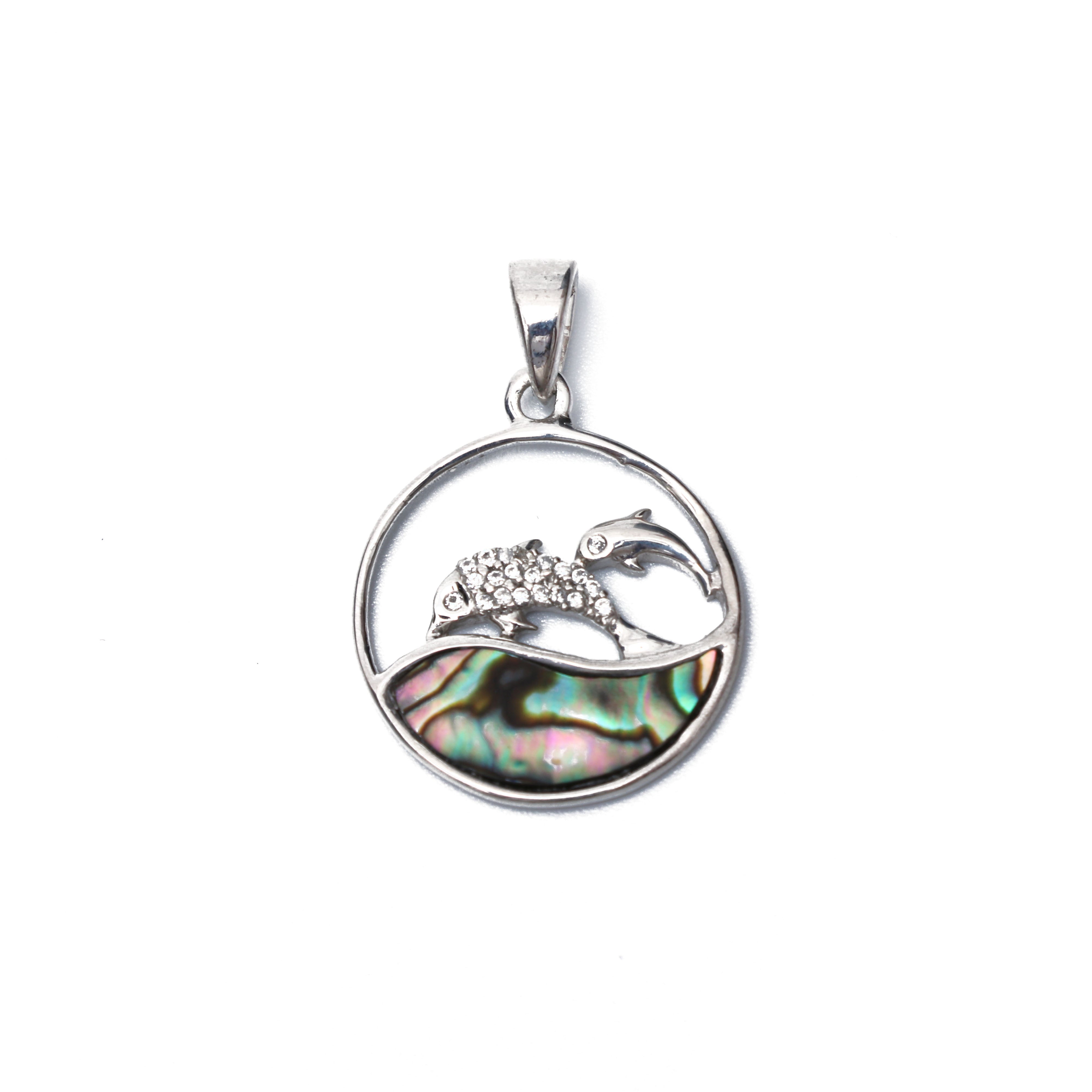 Mother Of Pearl White Topaz Pendant With Chain