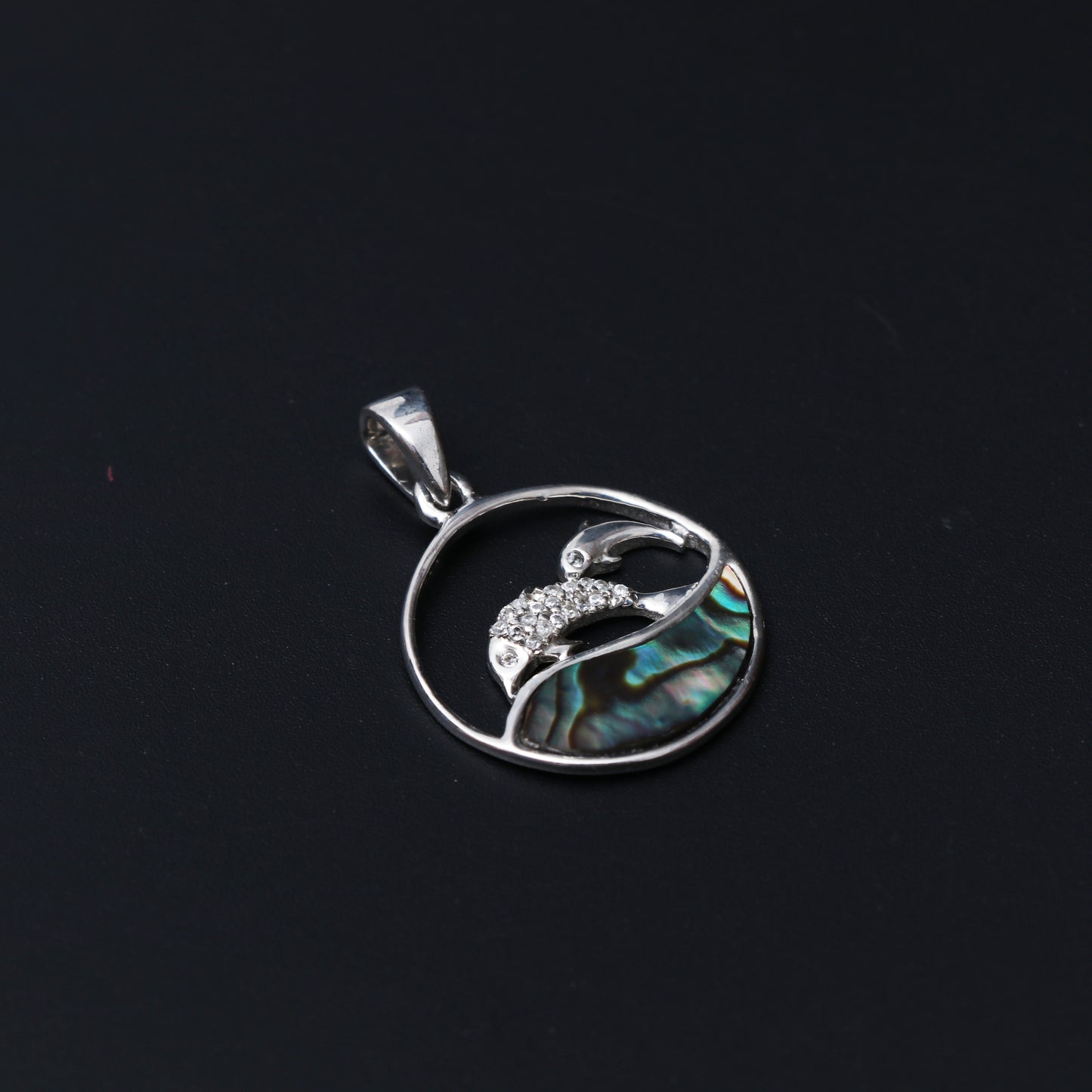 Mother Of Pearl White Topaz Pendant With Chain