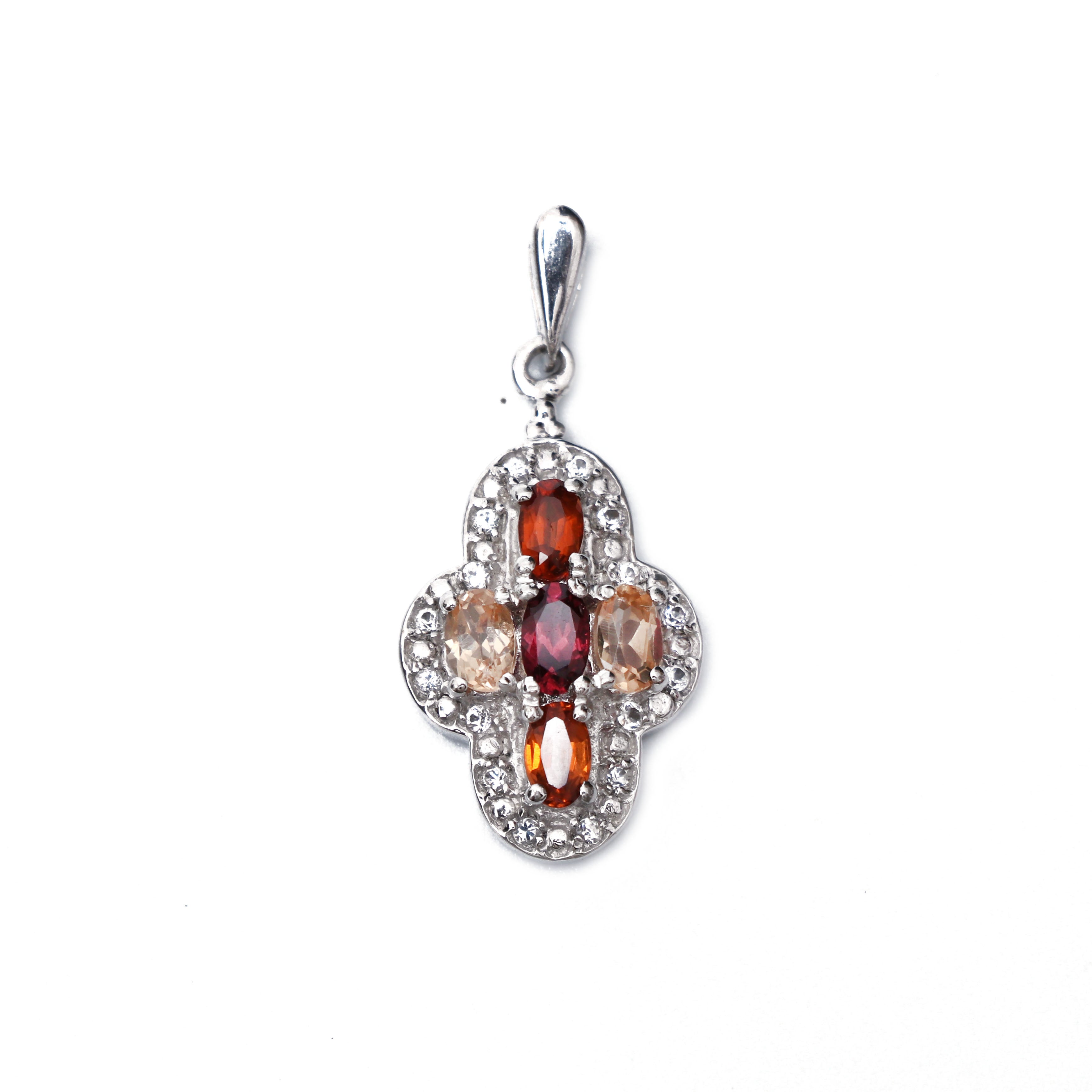 Multi Color Topaz Pendant With Chain