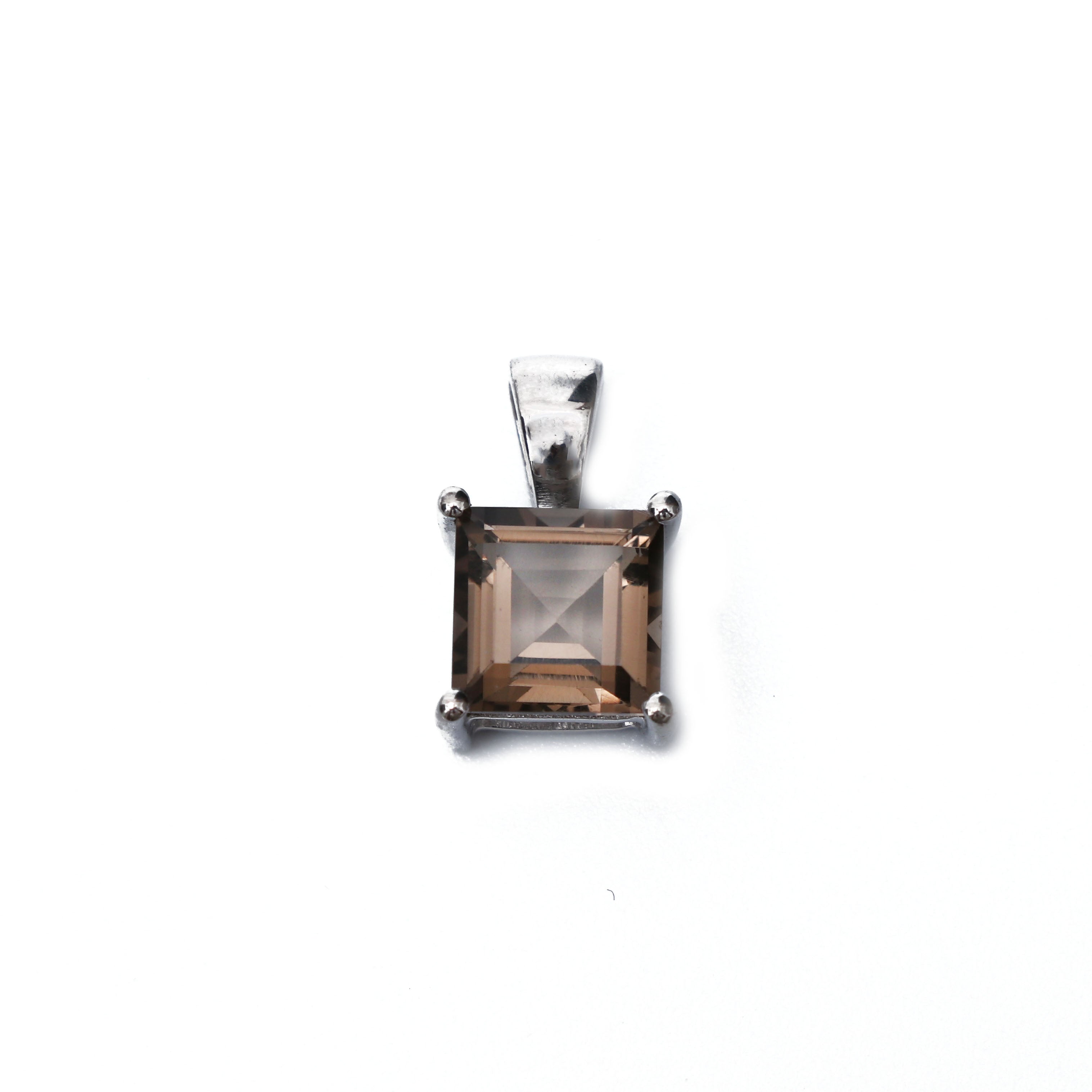 Natural Smoky Quartz Square Pendant