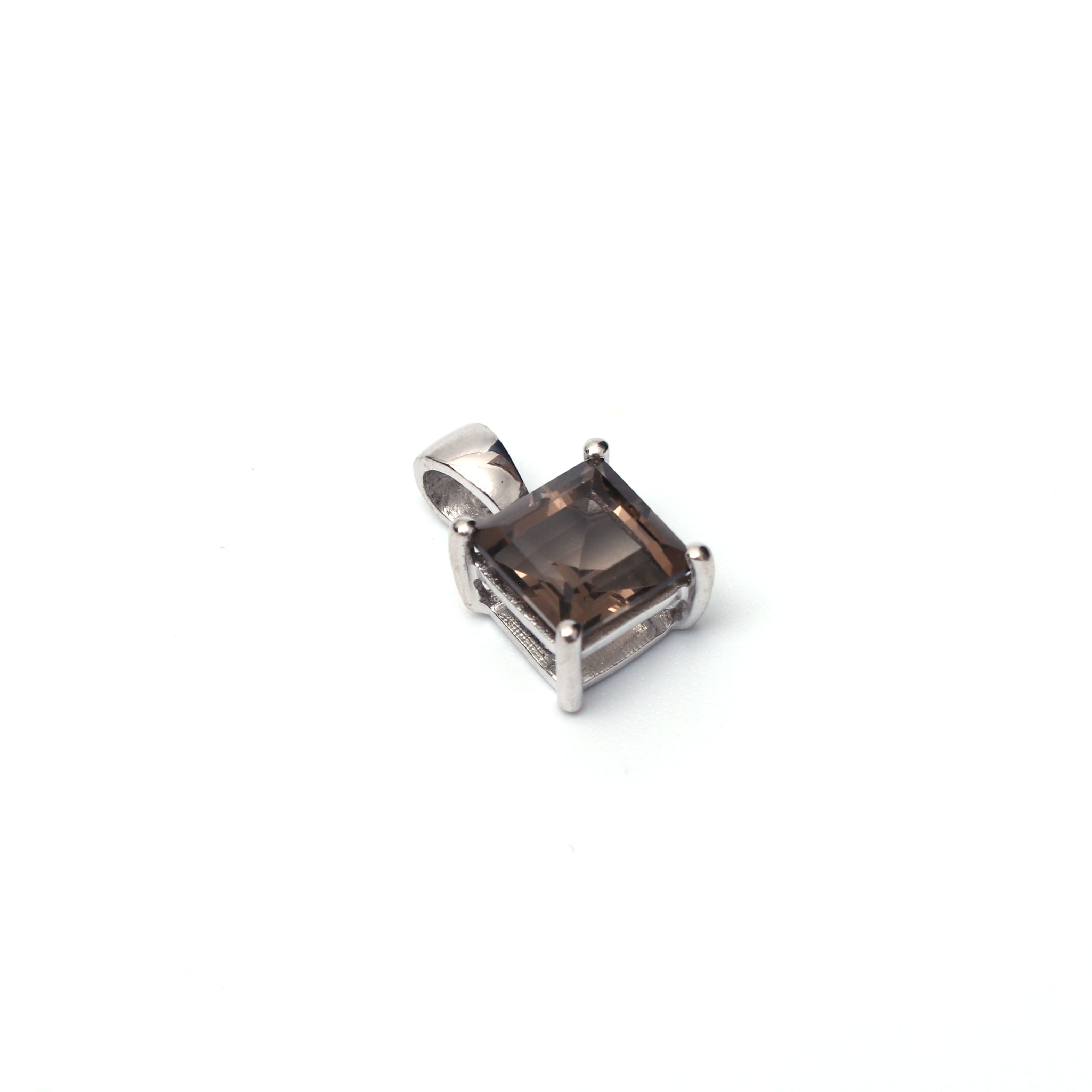 Natural Smoky Quartz Square Pendant