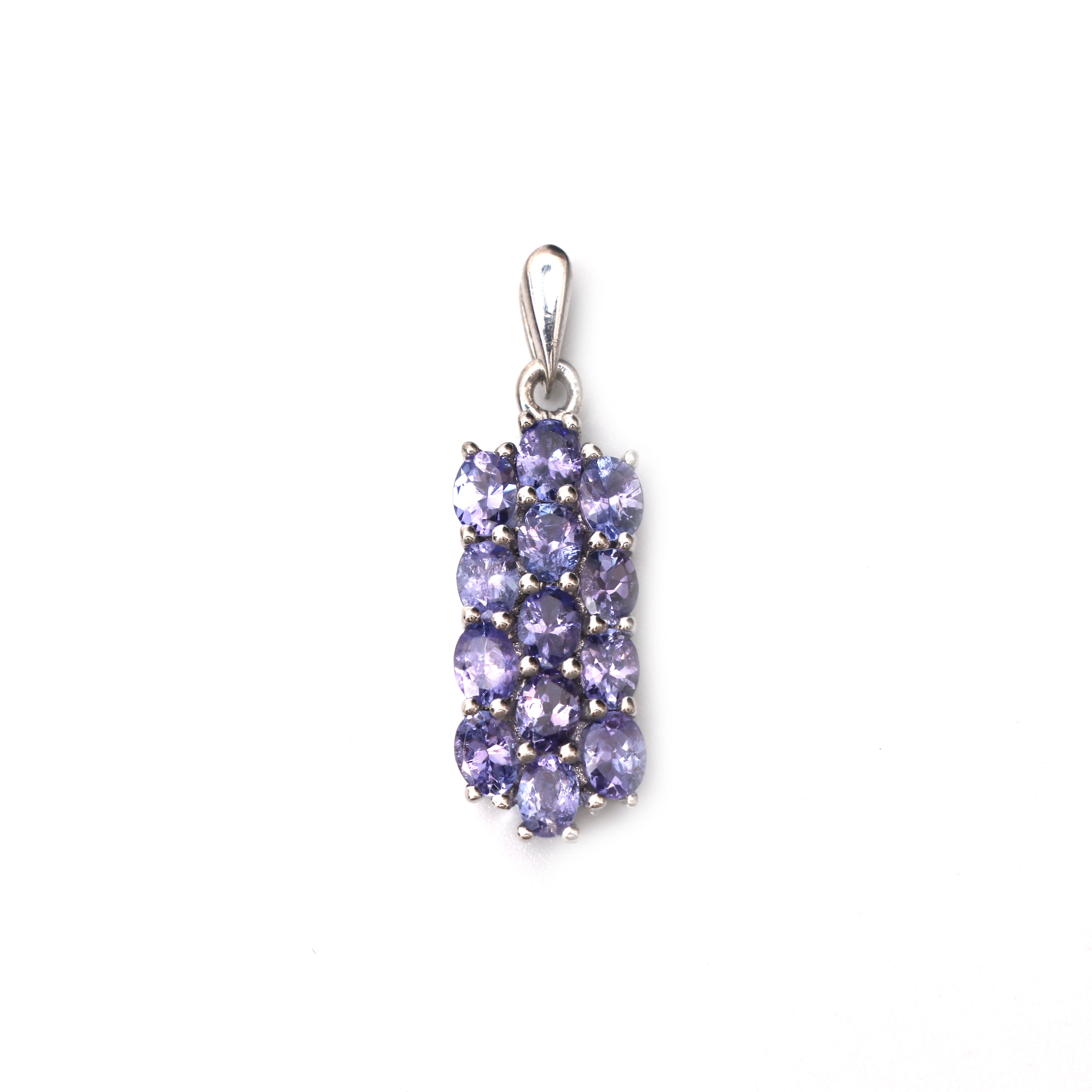 Natural Blue Tanzanite Pendant With Chain