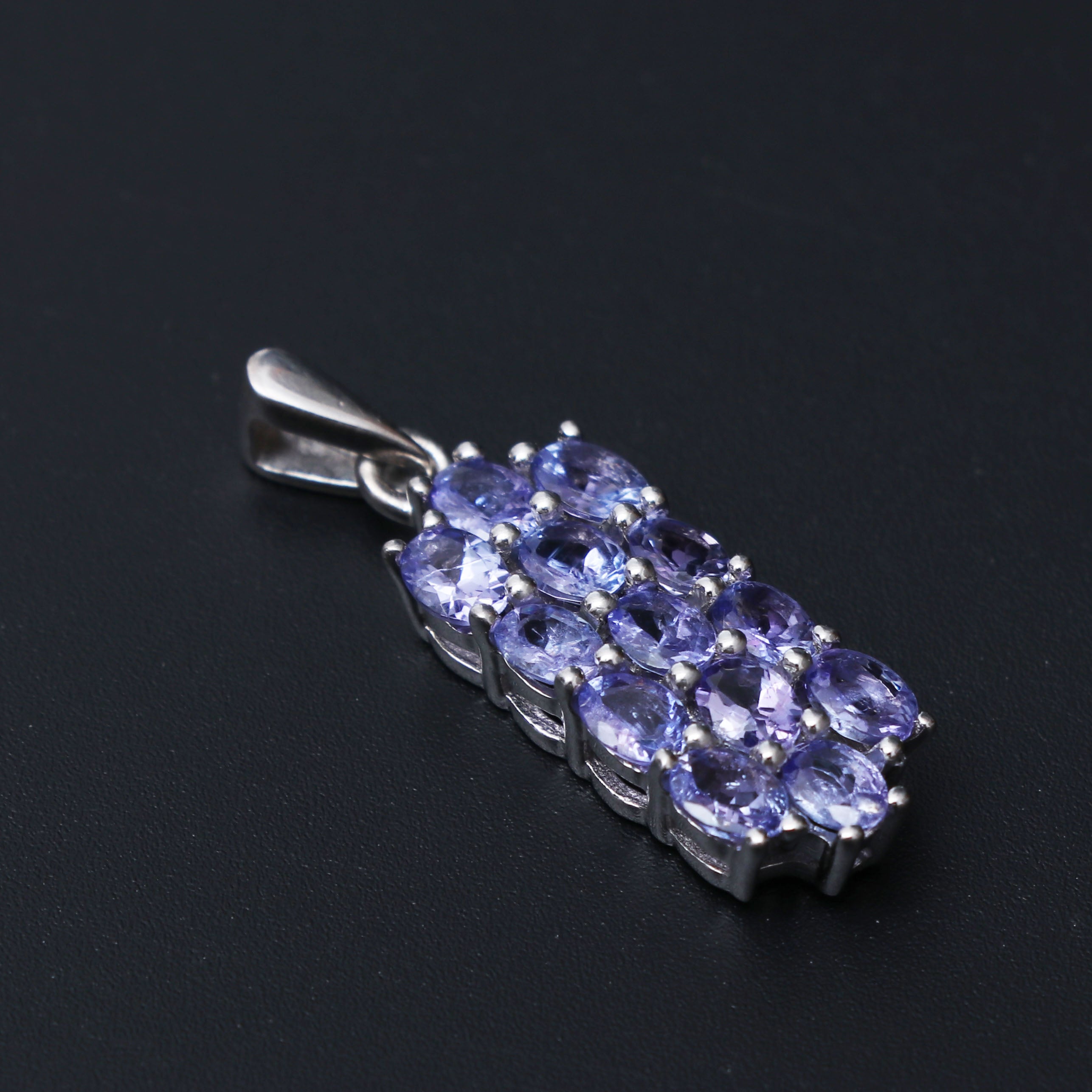 Natural Blue Tanzanite Pendant With Chain