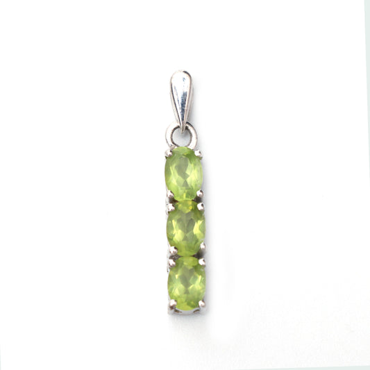 Natural Green Peridot Pendant With Chain