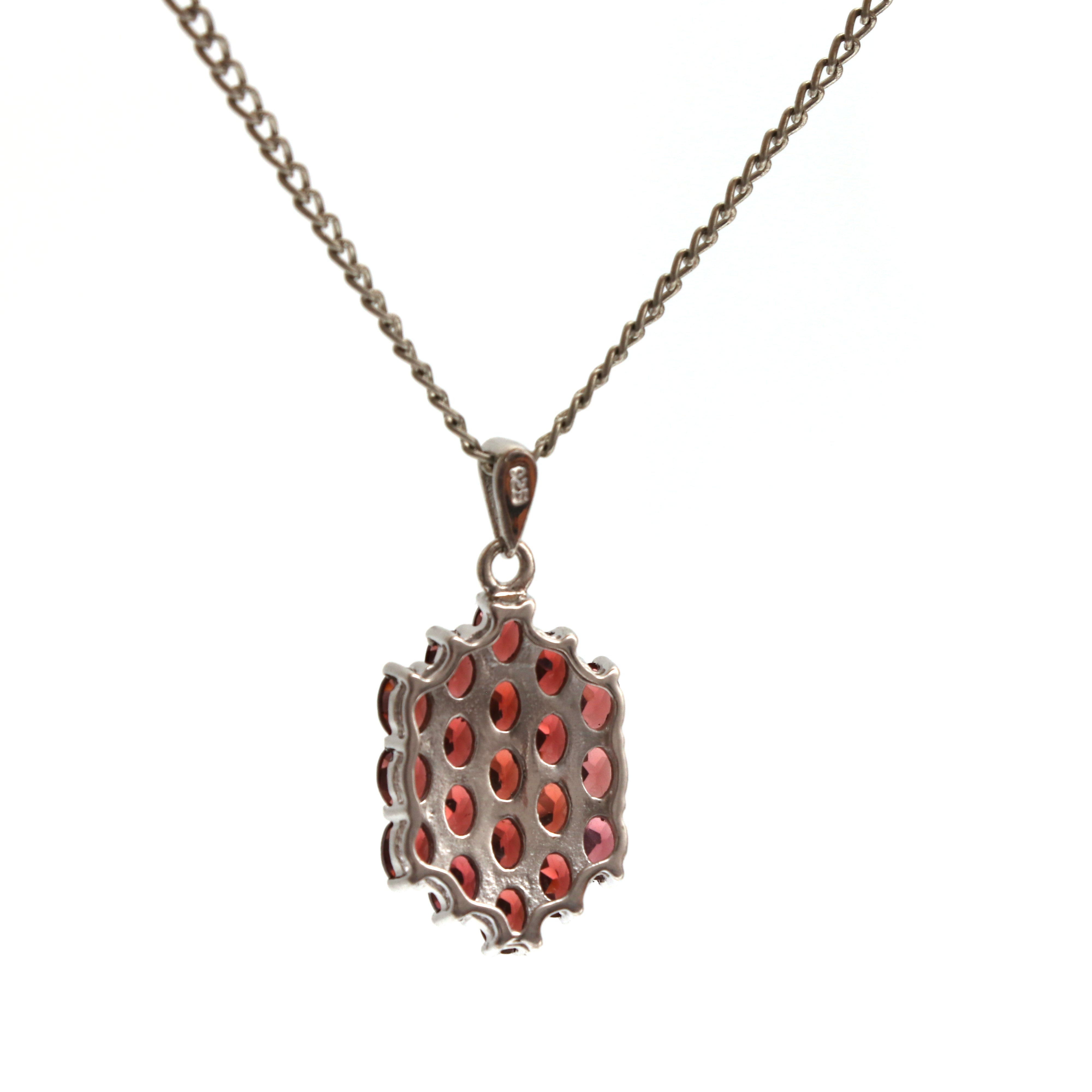 Natural Red Garnet Pendant With Chain