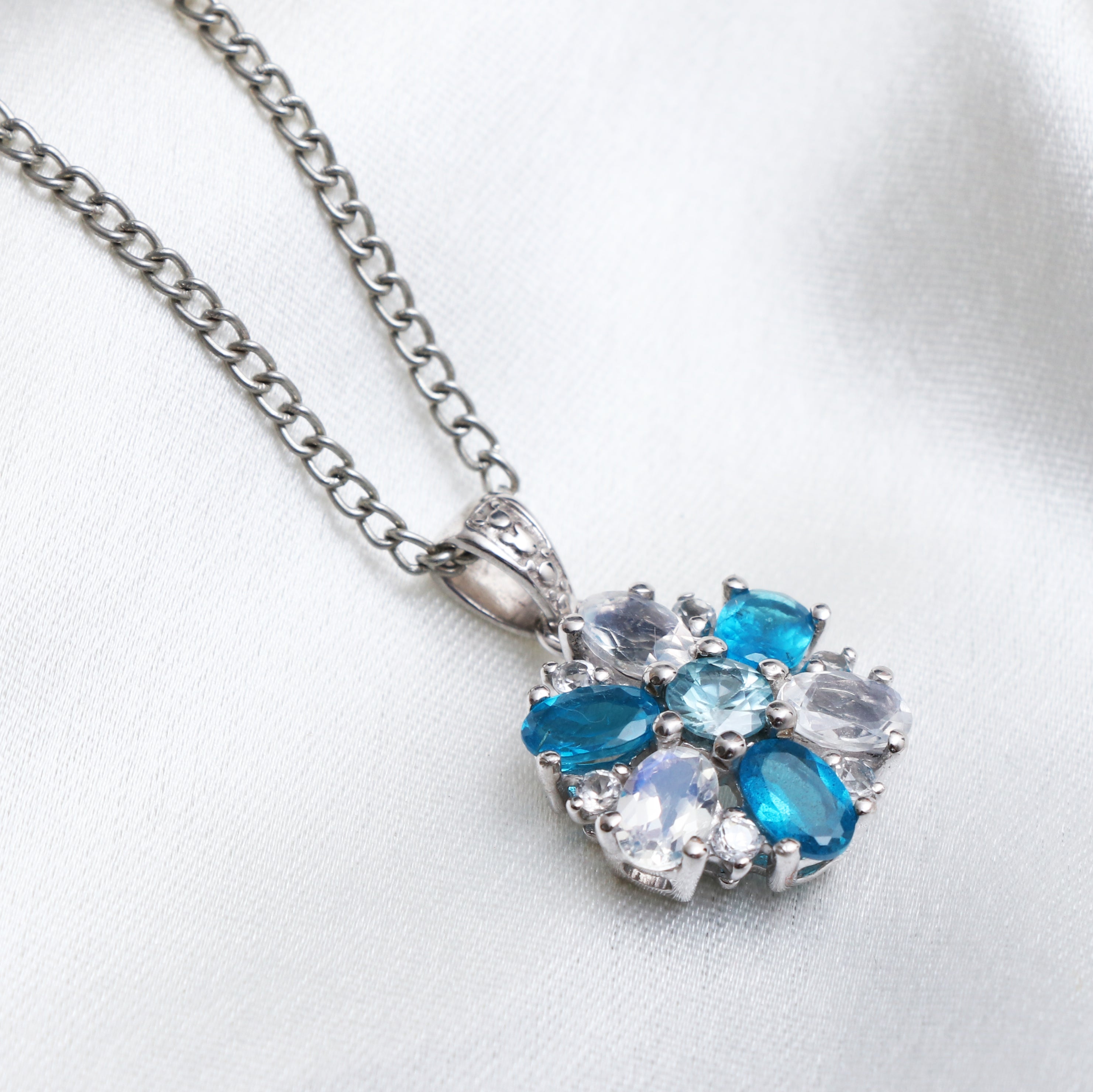 Multi Gemstone Pendant With Chain