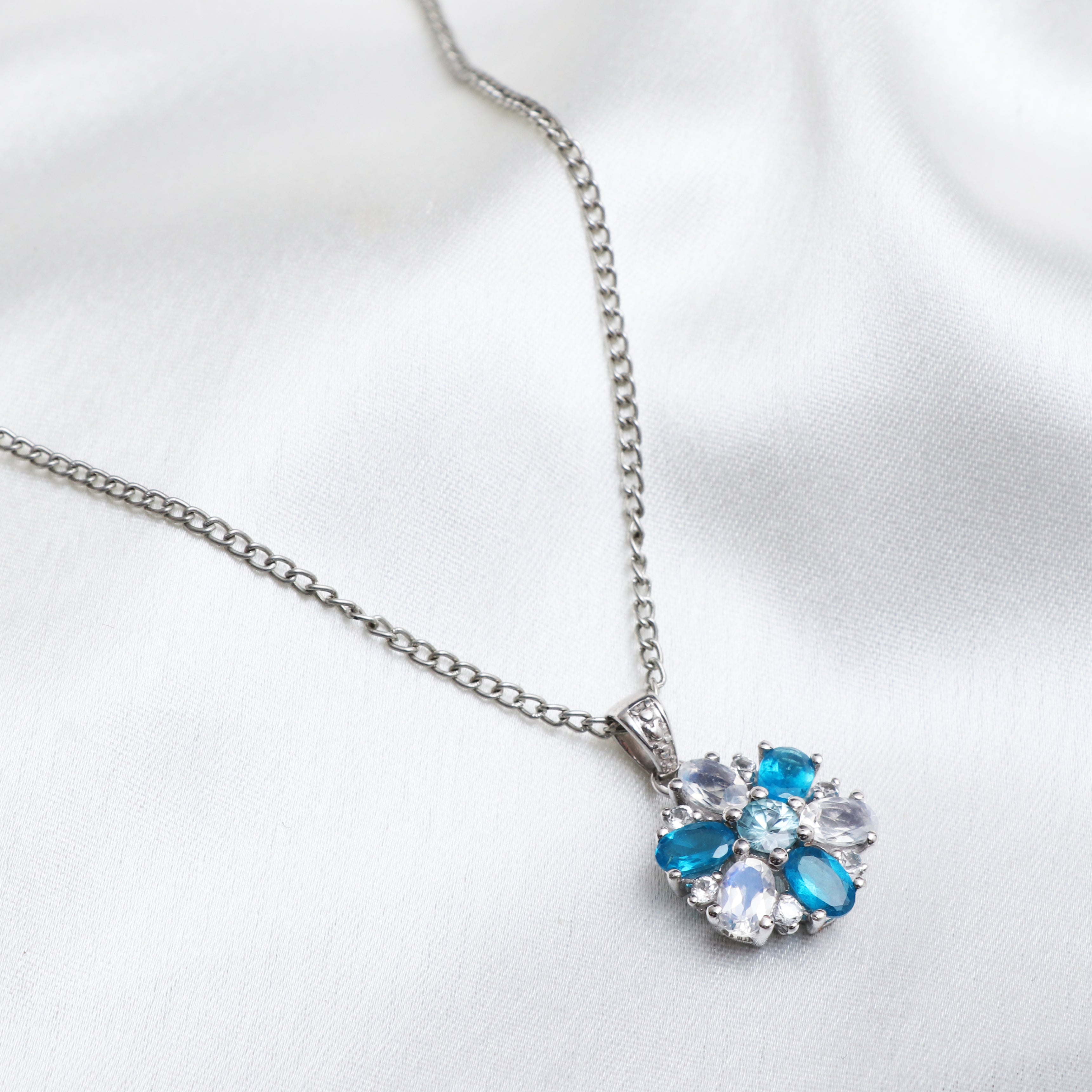 Multi Gemstone Pendant With Chain