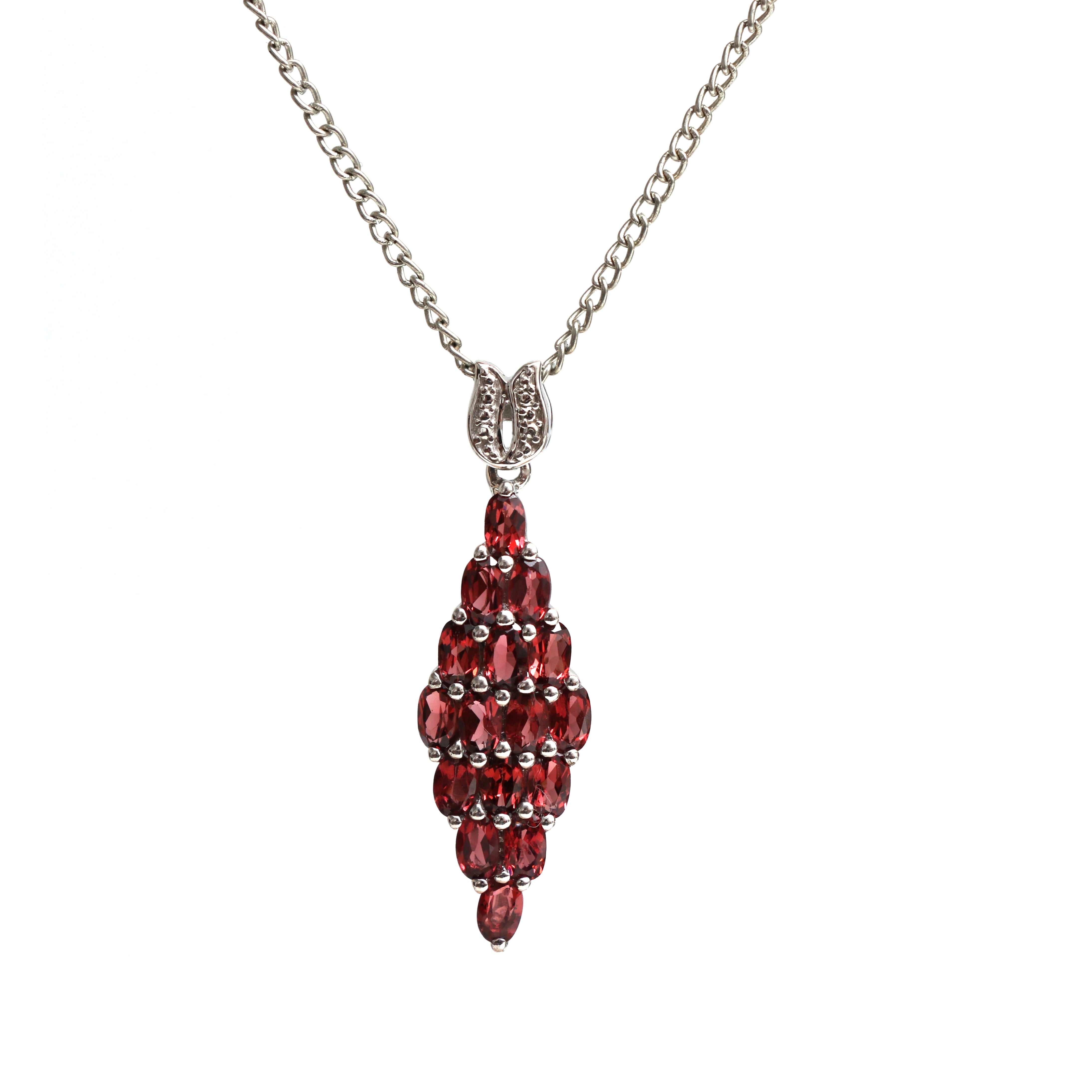 Natural Garnet Pendant With Chain