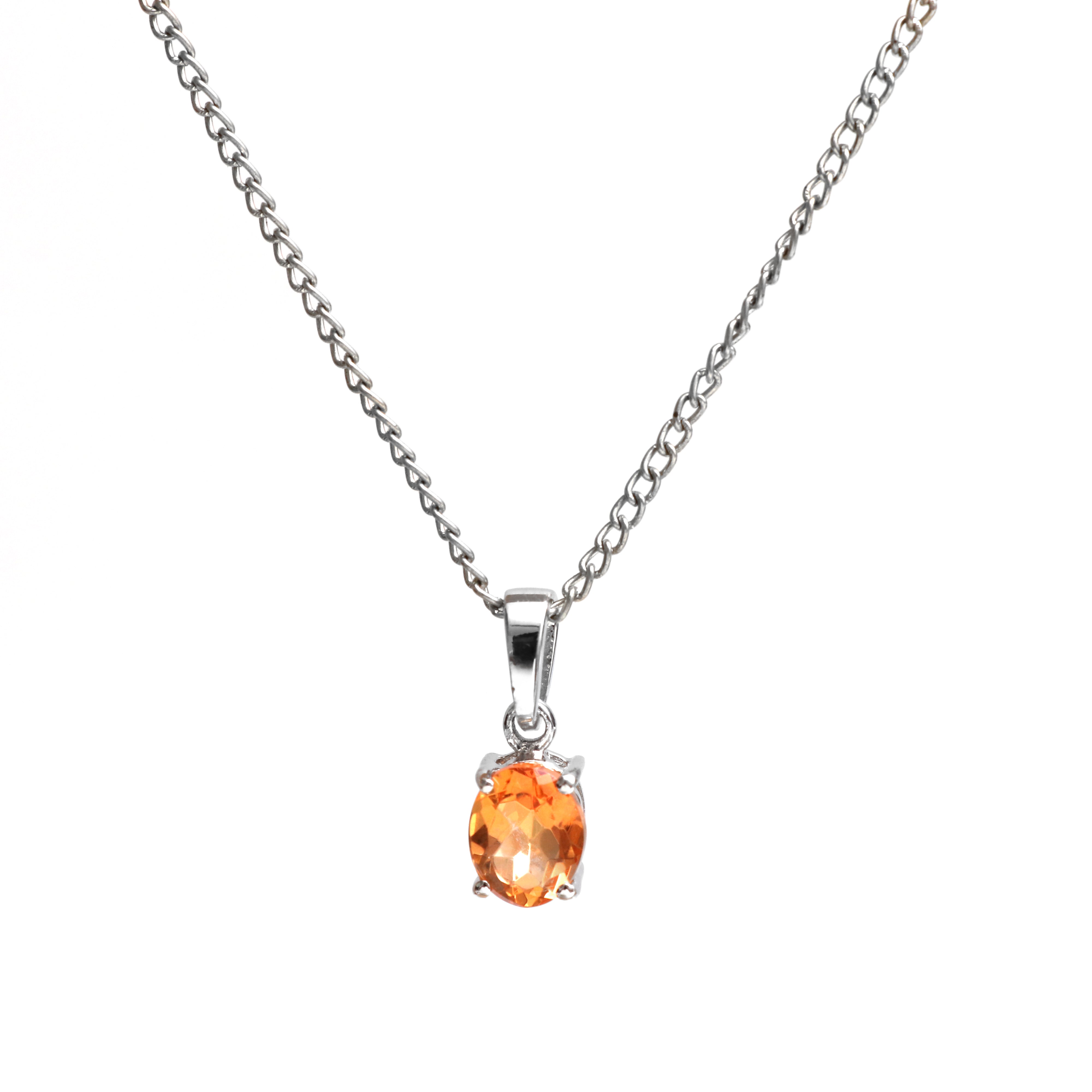 Yellow Quartz Pendant With Chain