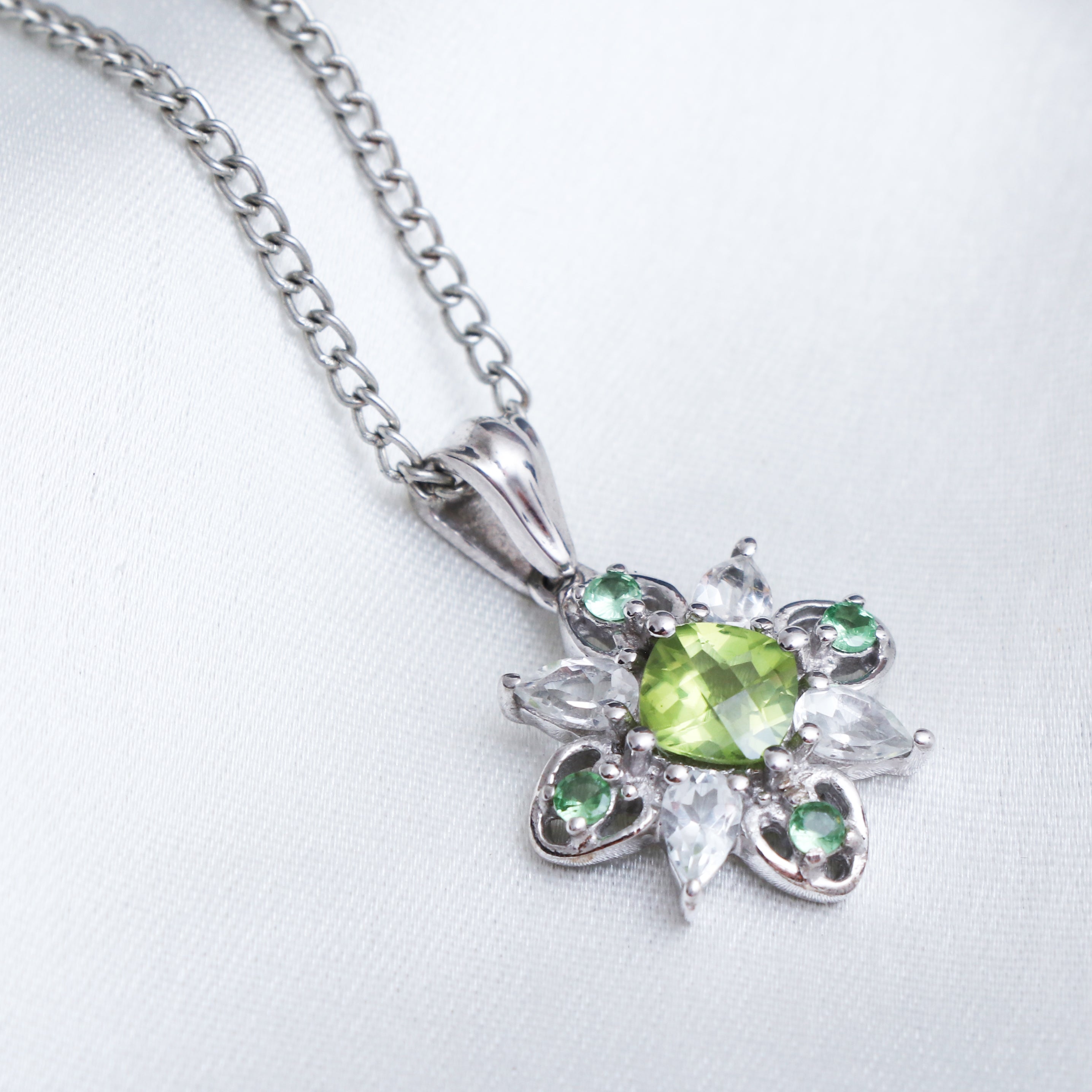 Natural Peridot, Alexandrite, Topaz Pendant