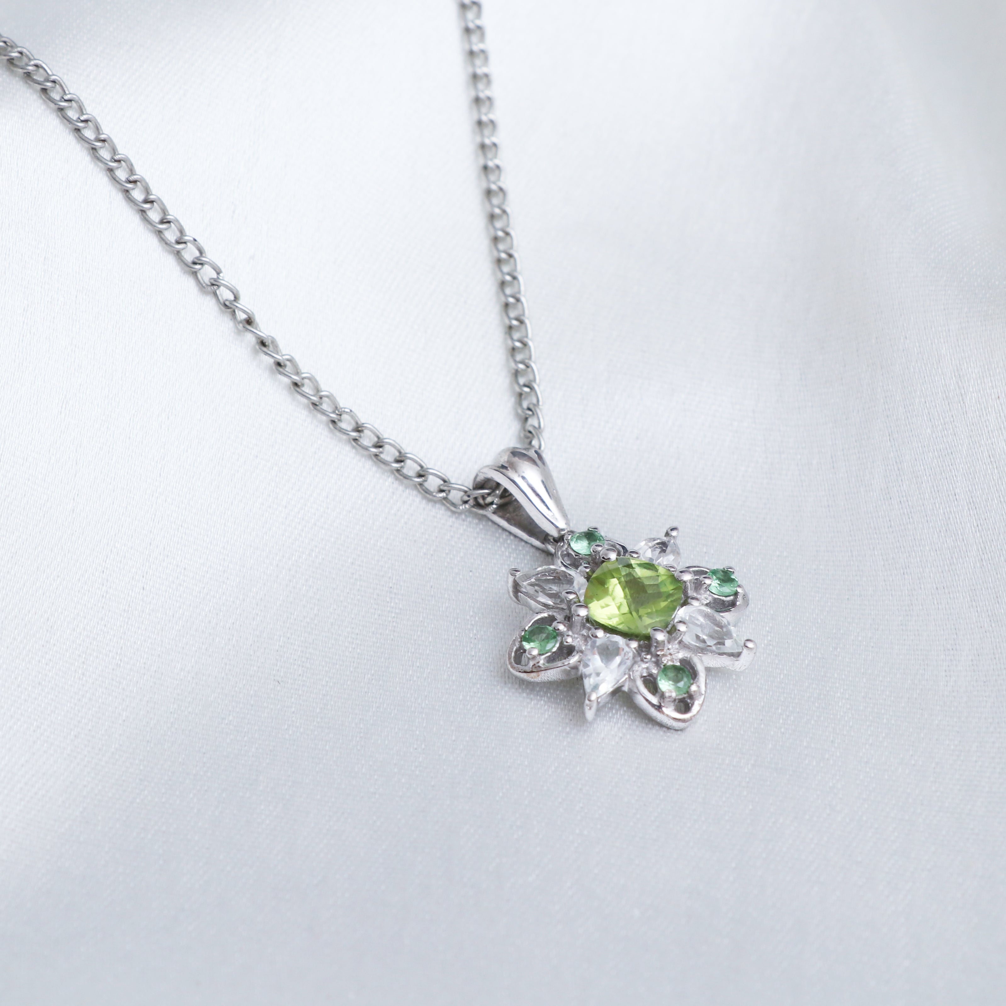 Natural Peridot, Alexandrite, Topaz Pendant