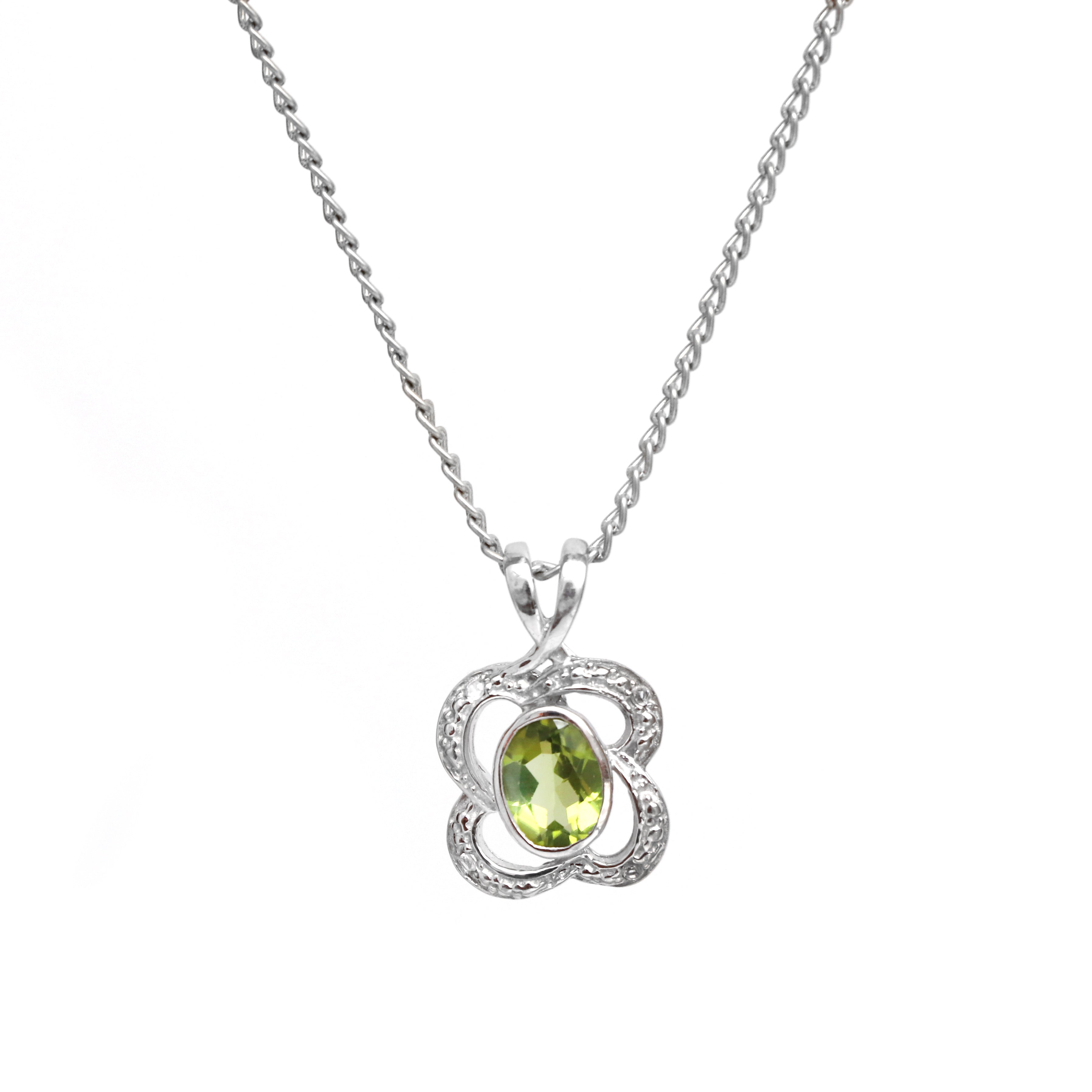 Natural Peridot and Topaz Pendant