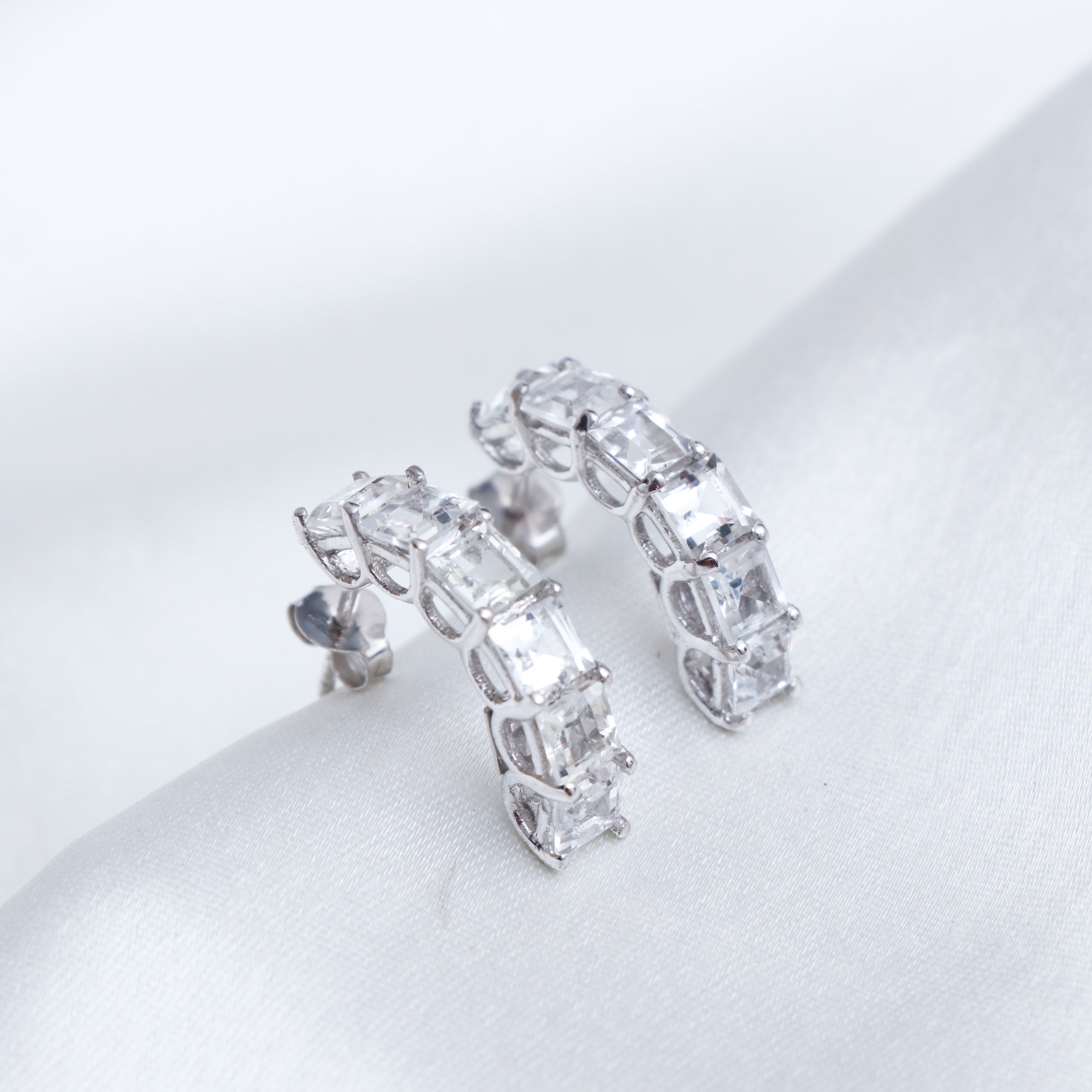 White Topaz Drop Earrings