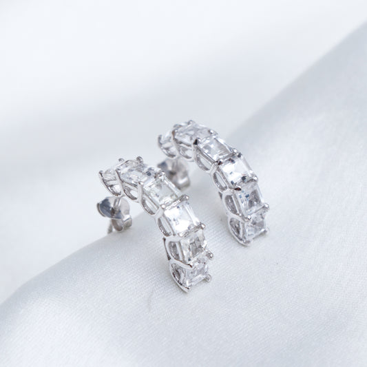 White Topaz Drop Earrings