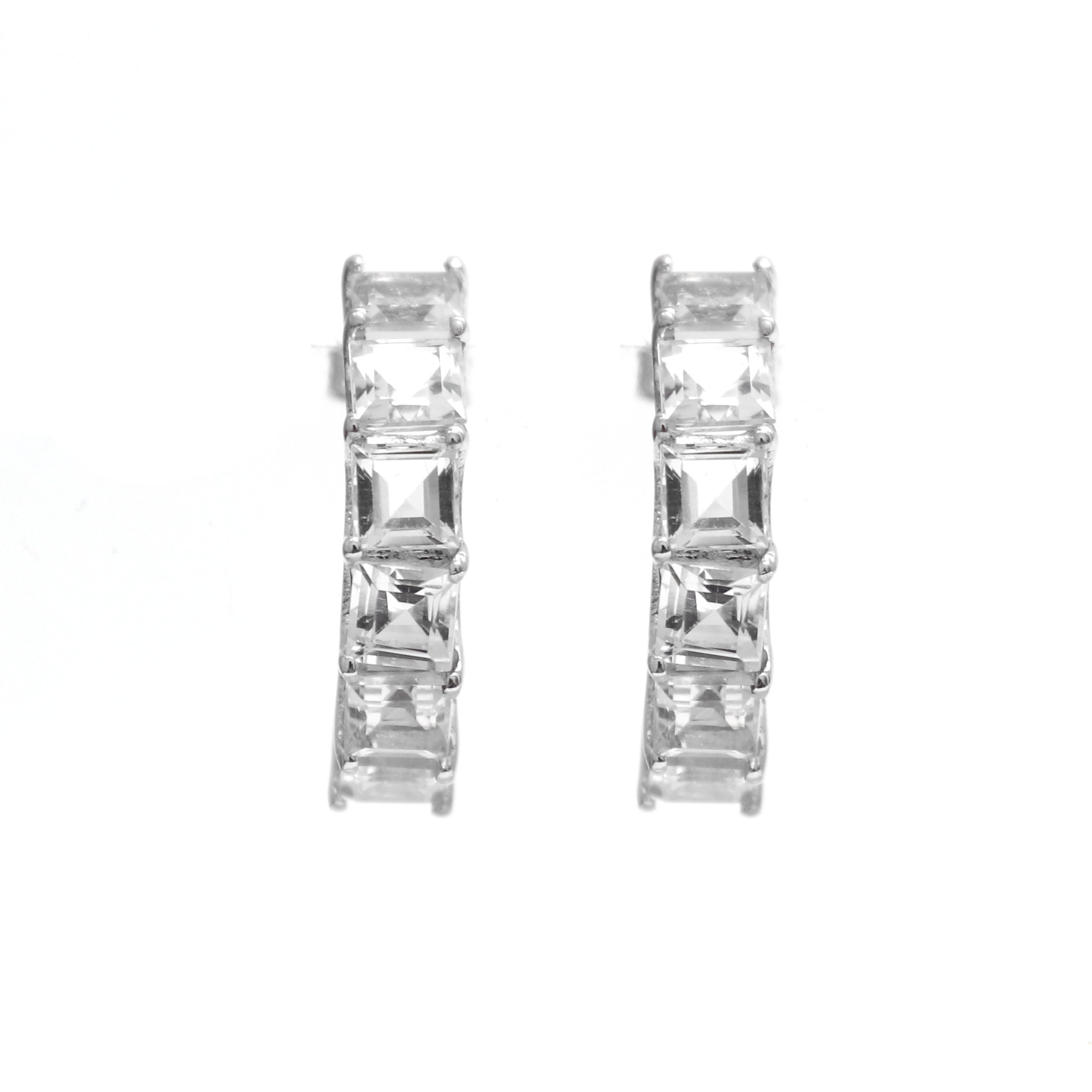 White Topaz Drop Earrings