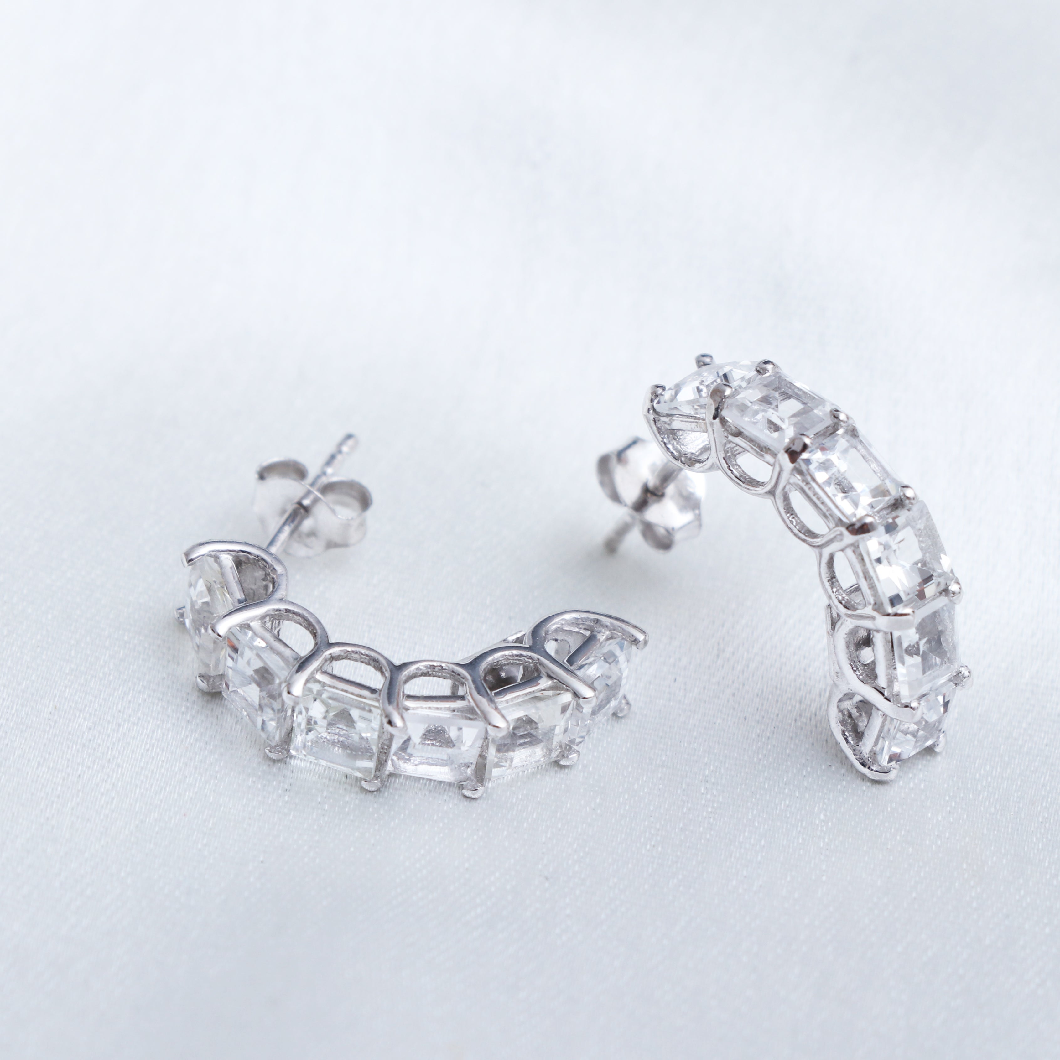 White Topaz Drop Earrings