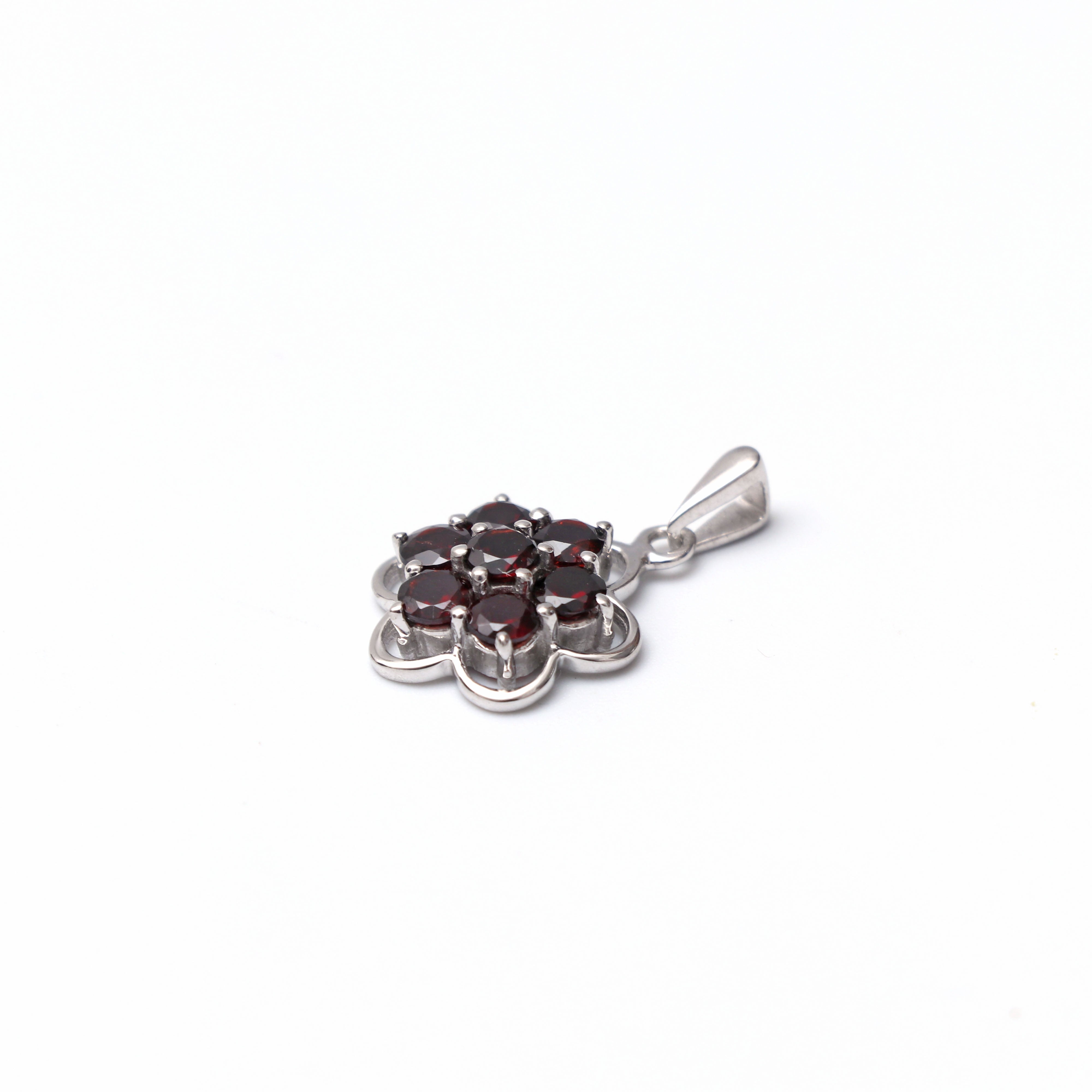Natural Red Garnet Pendant With Chain