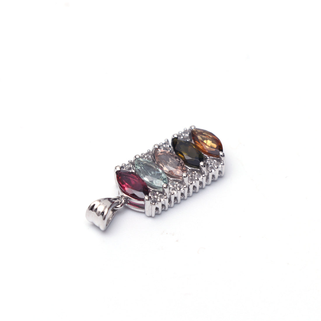 Semi Precious and White Topaz Pendant