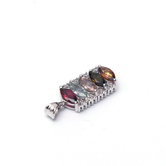 Semi Precious and White Topaz Pendant