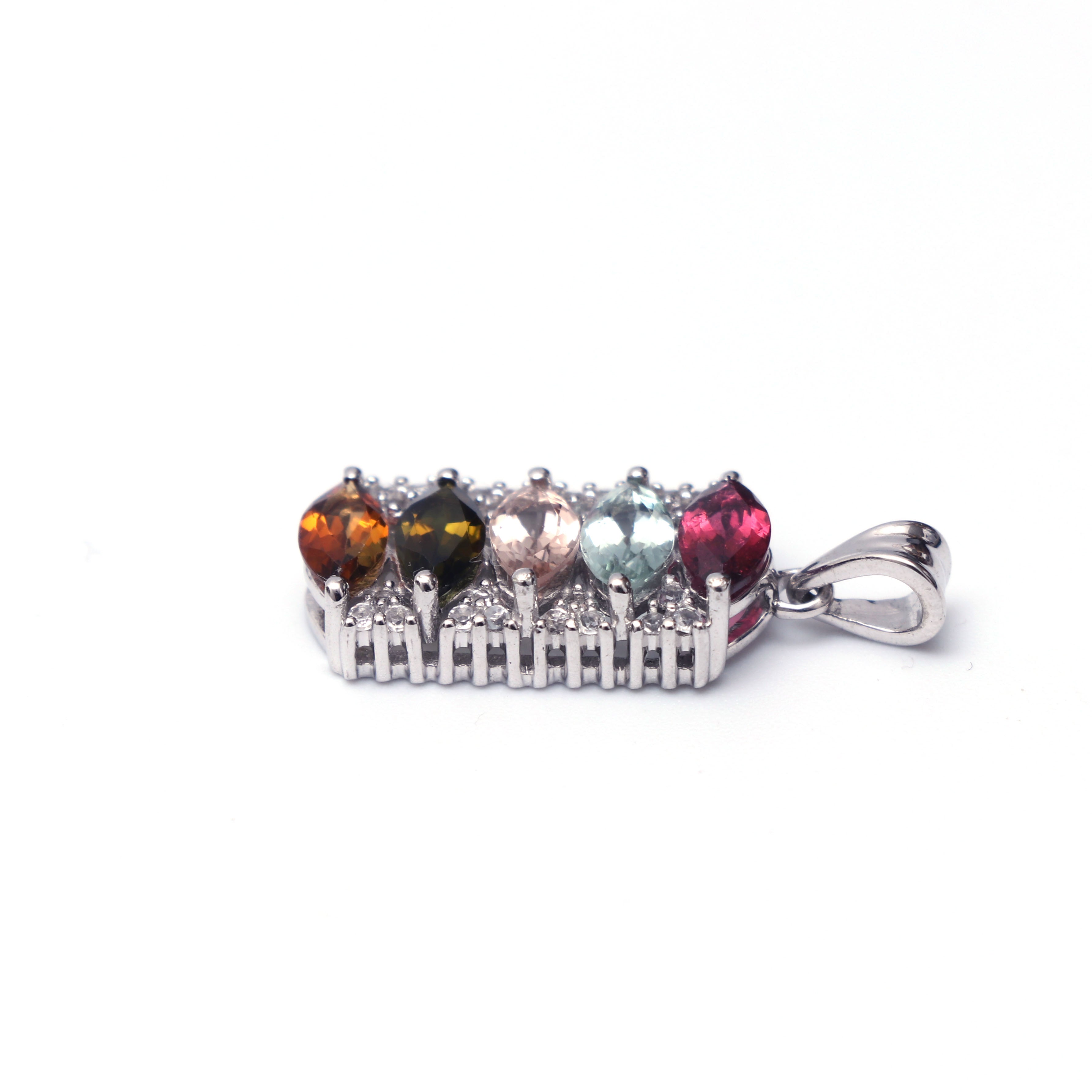 Semi Precious and White Topaz Pendant