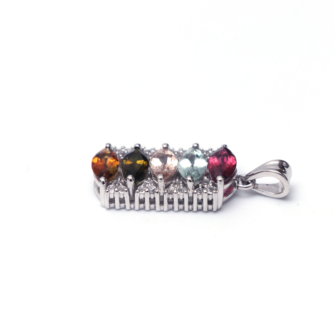 Semi Precious and White Topaz Pendant