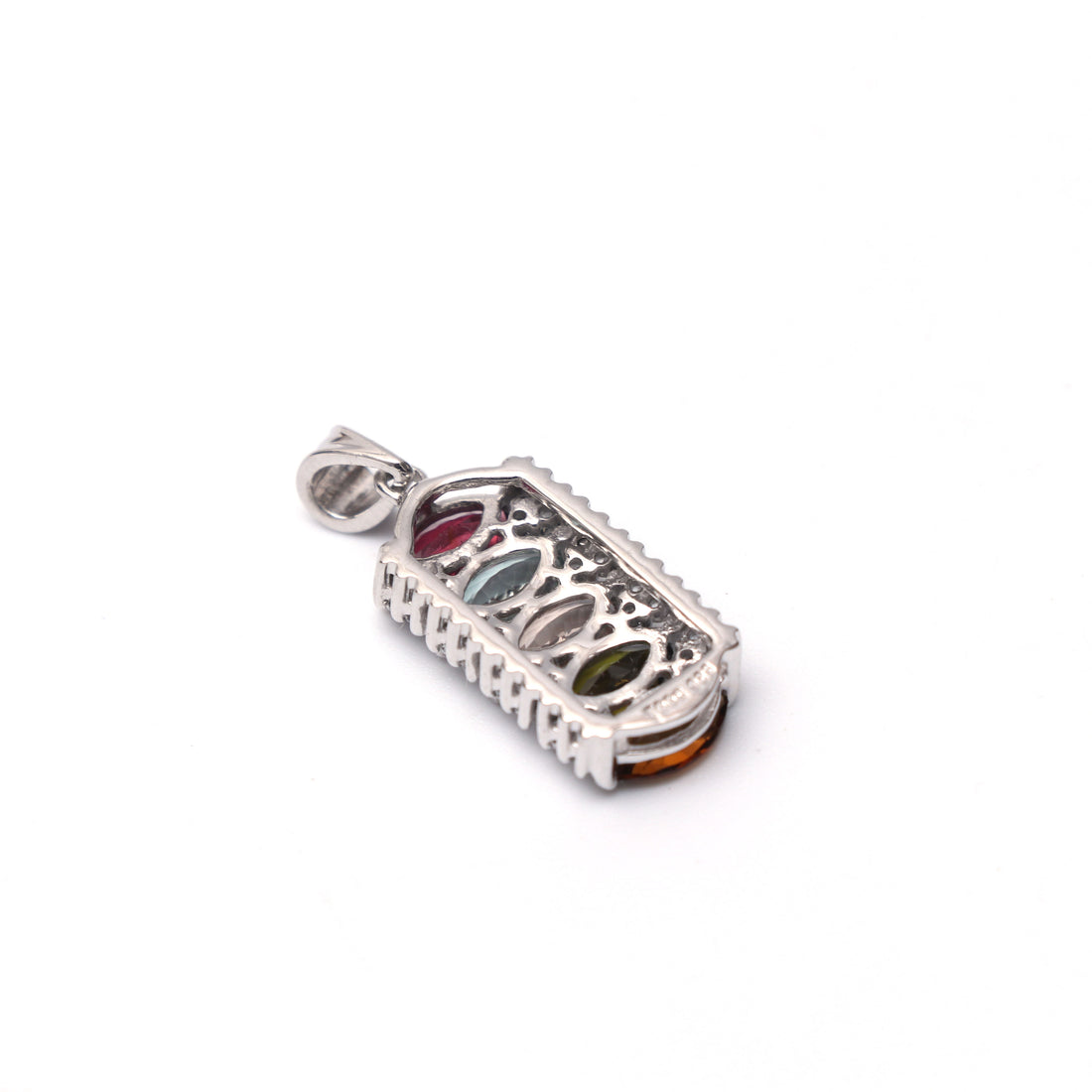 Semi Precious and White Topaz Pendant