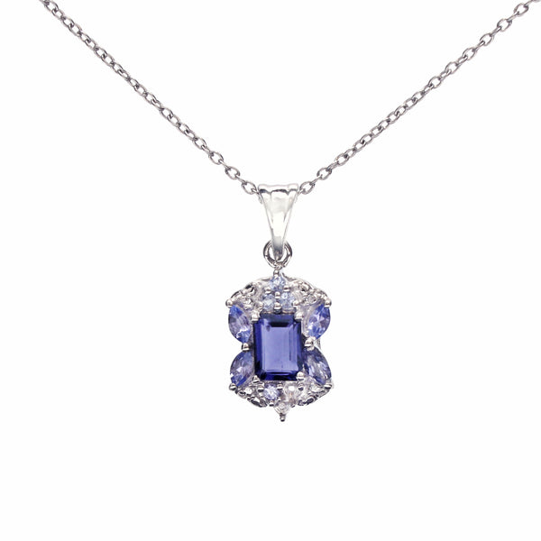 Iolite Tanzanite Pendant With Chain