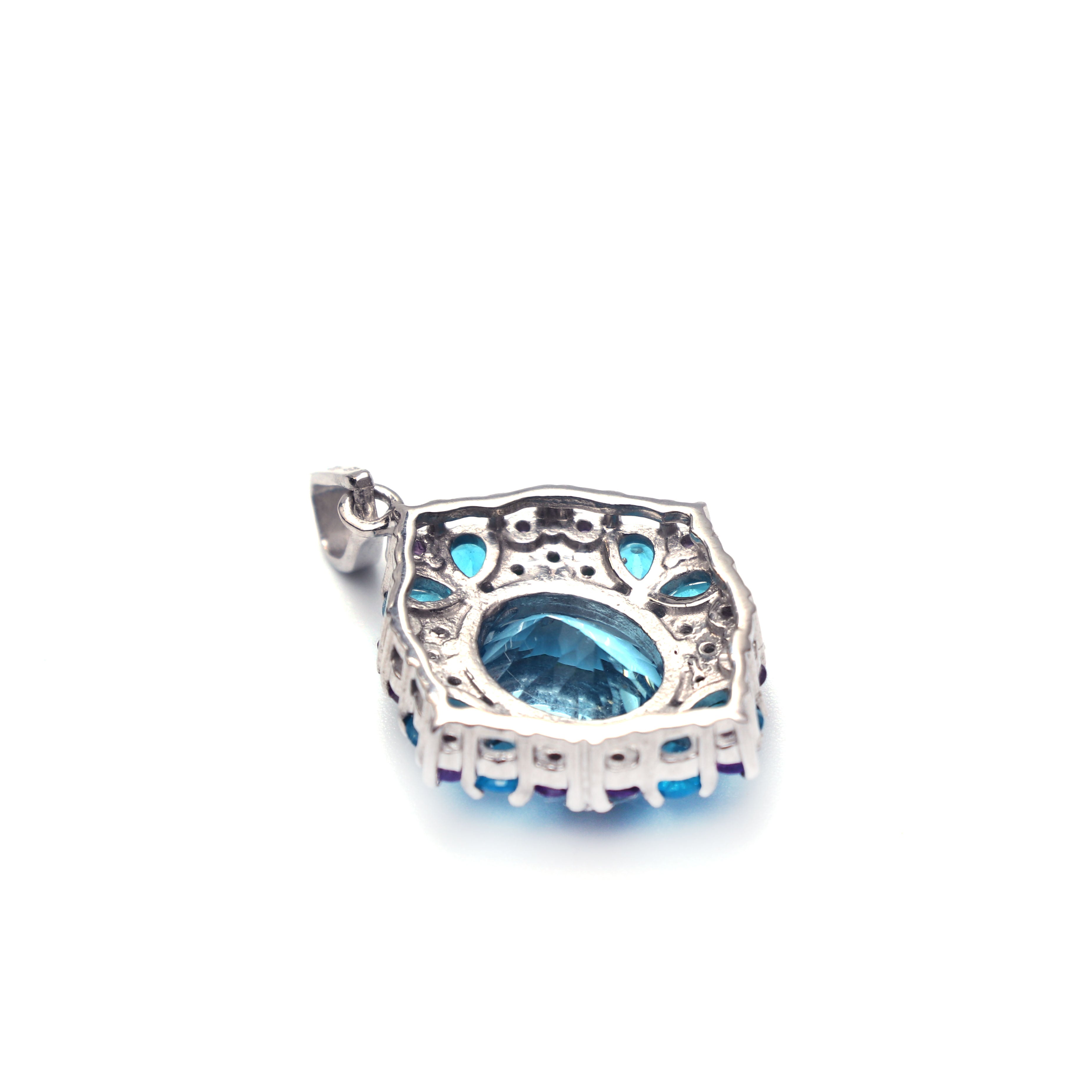 Multi Gemstone Pendant With Chain