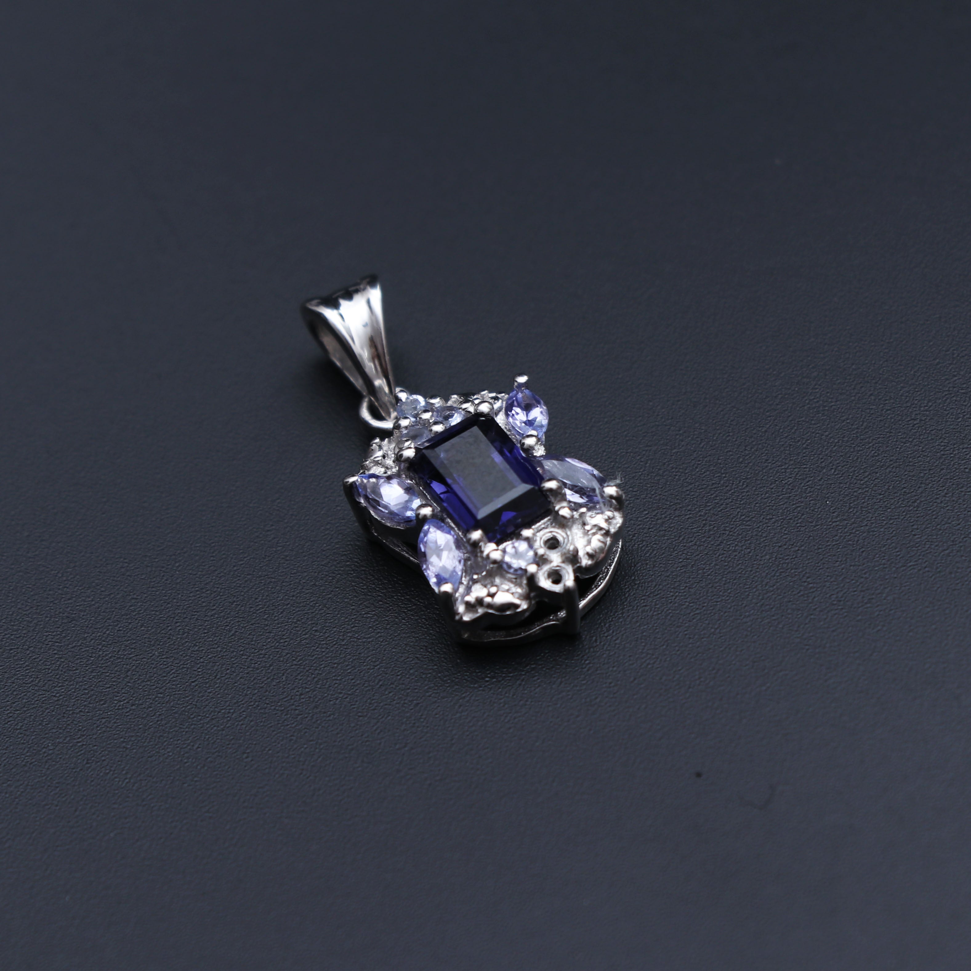 Iolite Tanzanite Pendant With Chain
