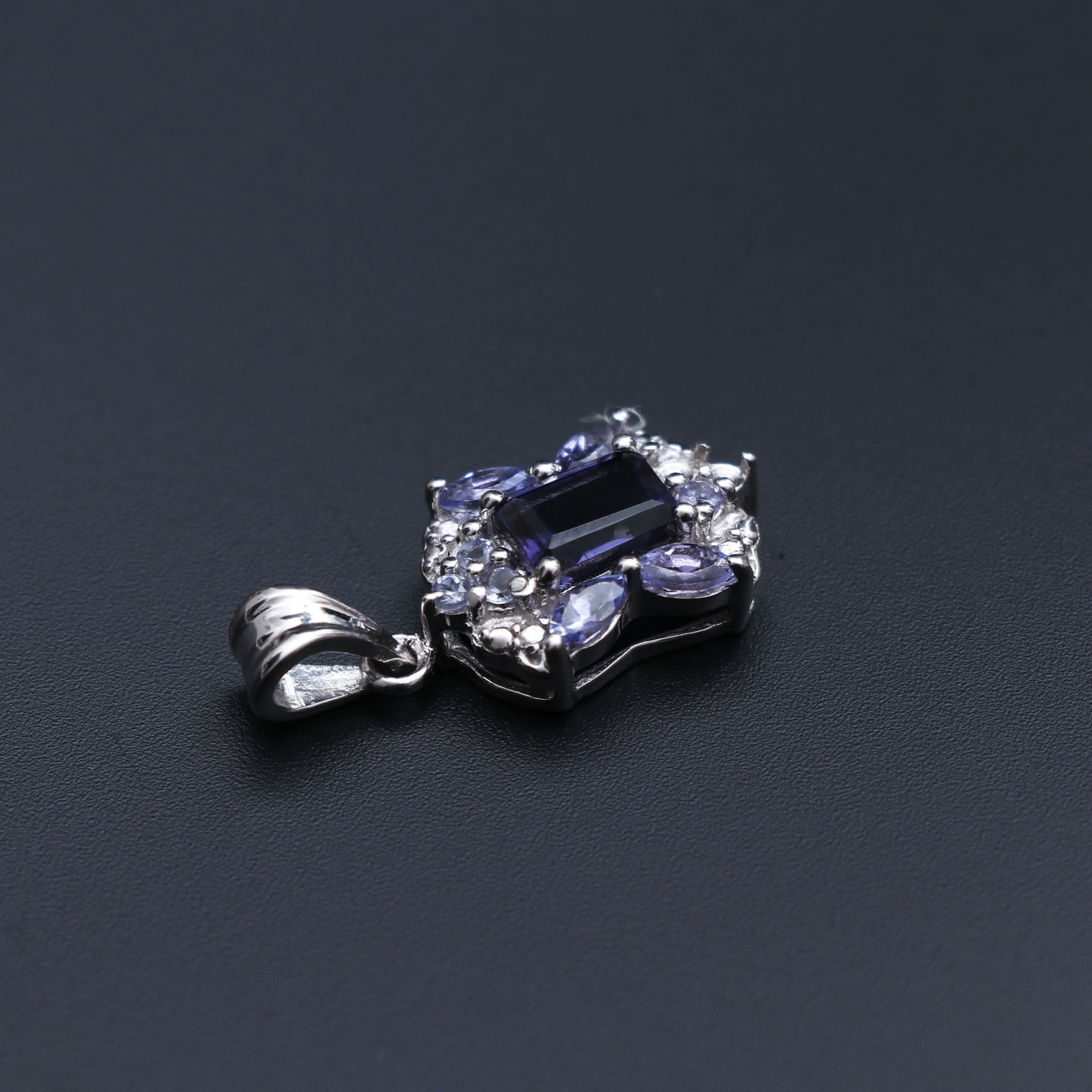 Iolite Tanzanite Pendant With Chain