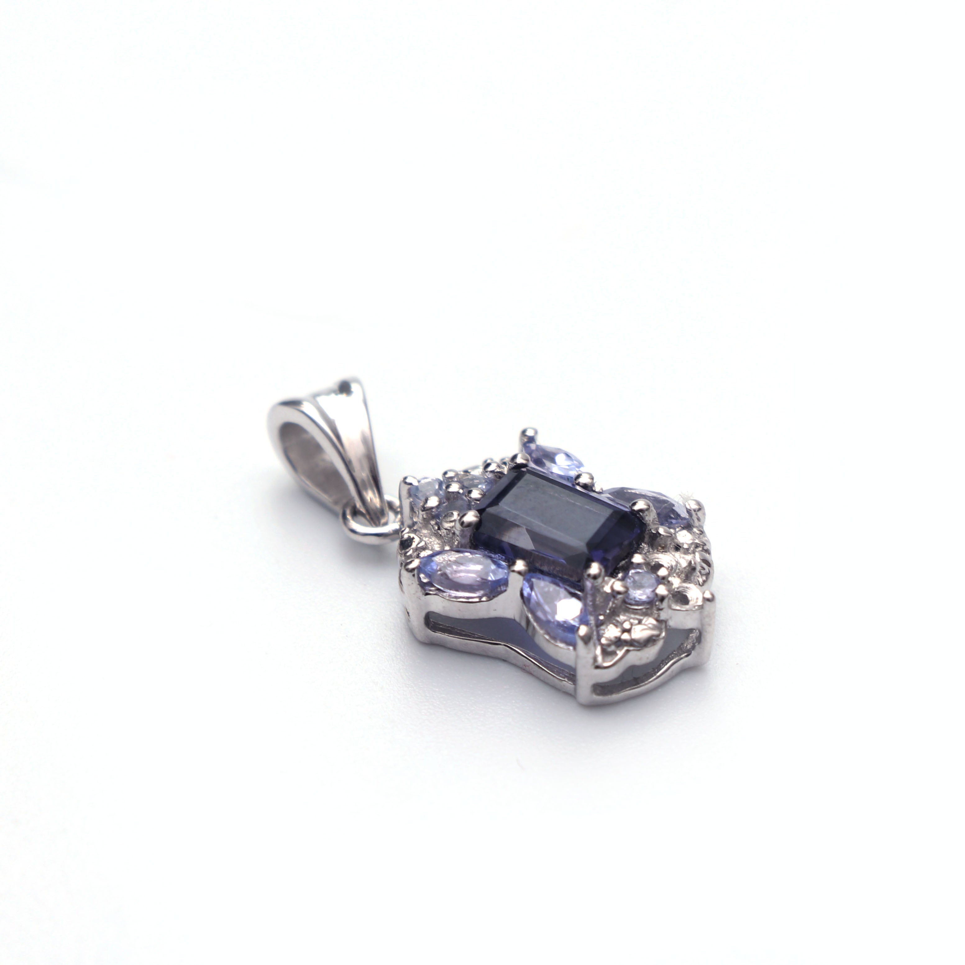 Iolite Tanzanite Pendant With Chain