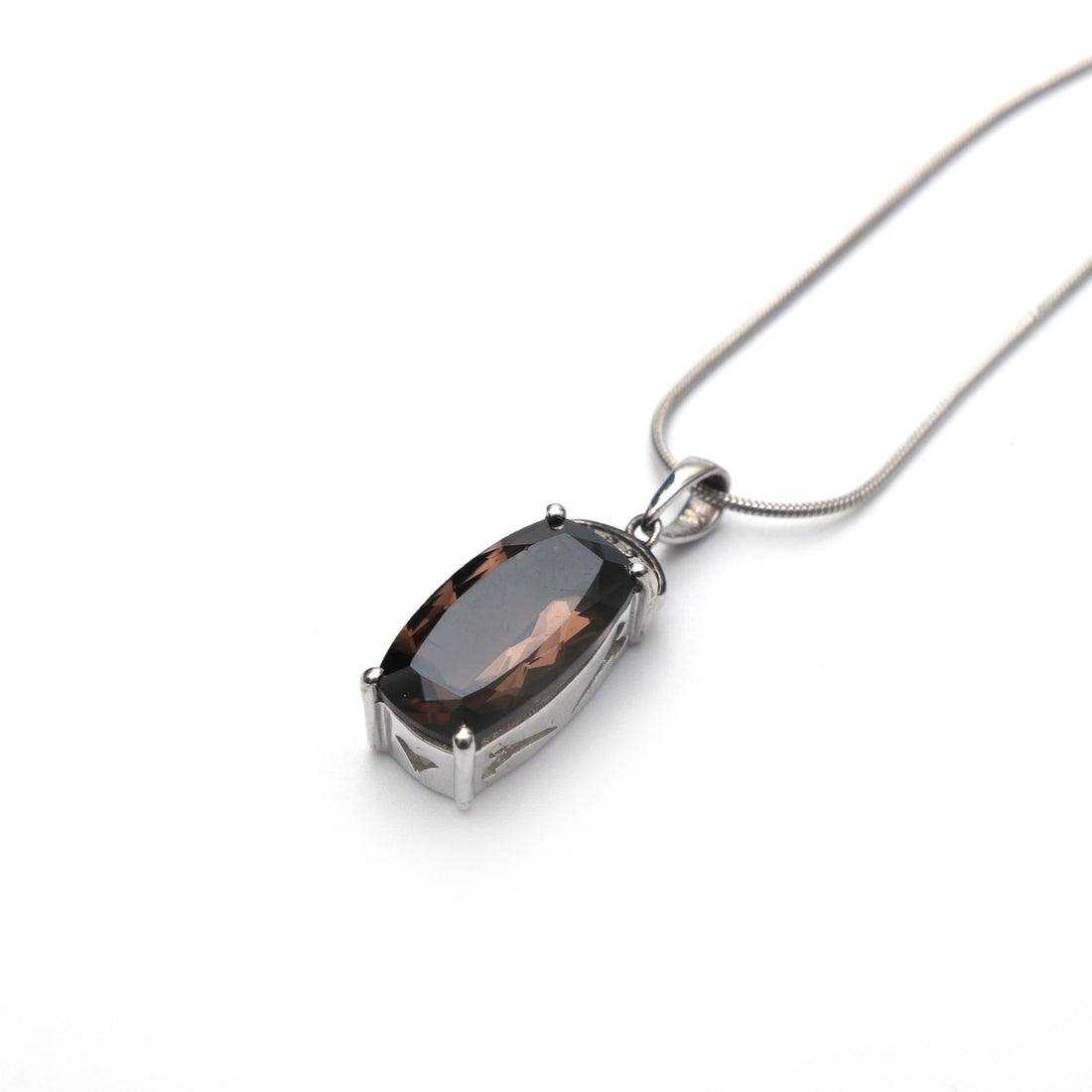 Smoky Quartz and Champagne Diamond Pendant