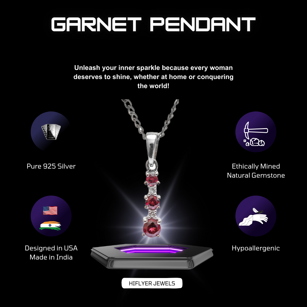 Natural Red Garnet Pendant
