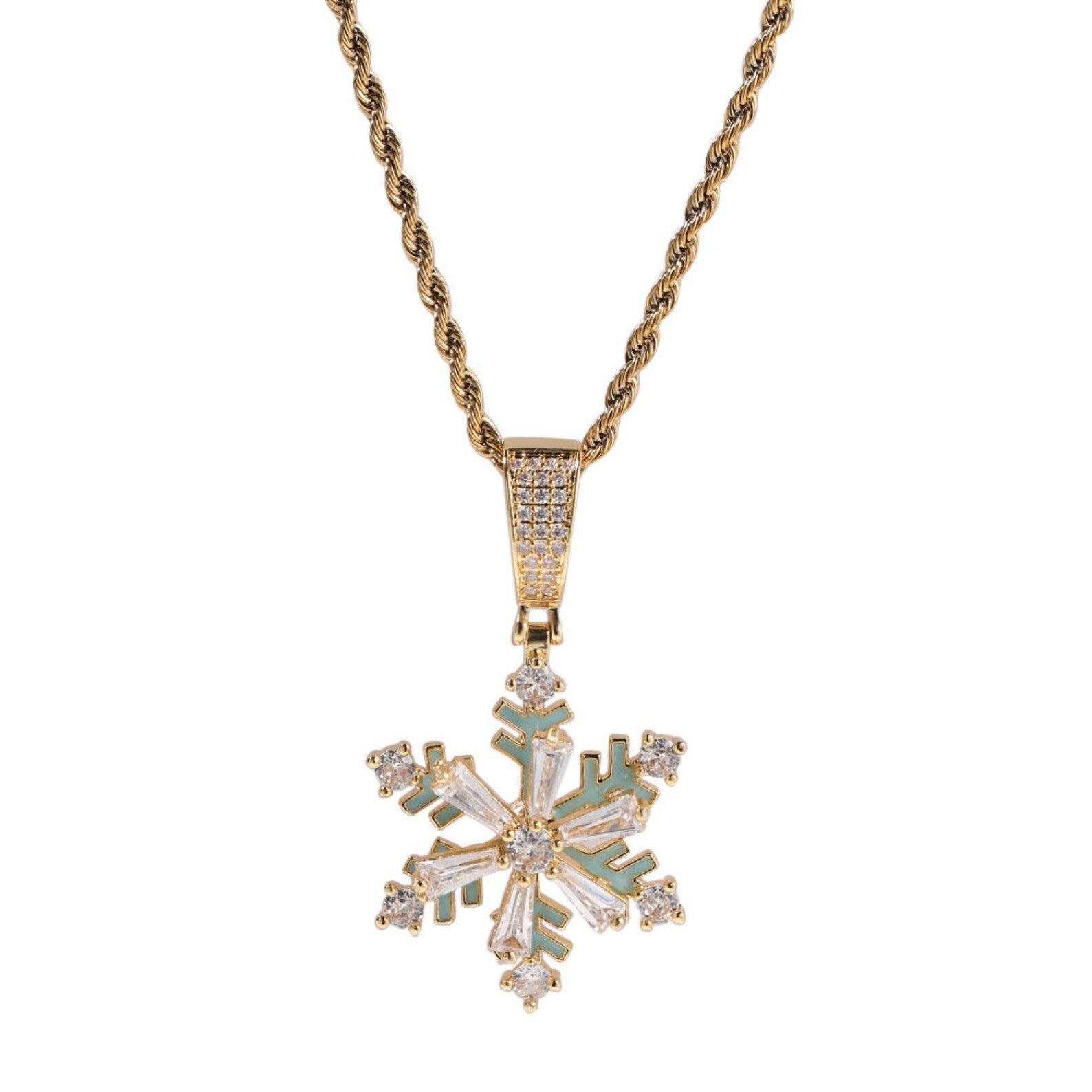 Iced out Snowflake Pendant