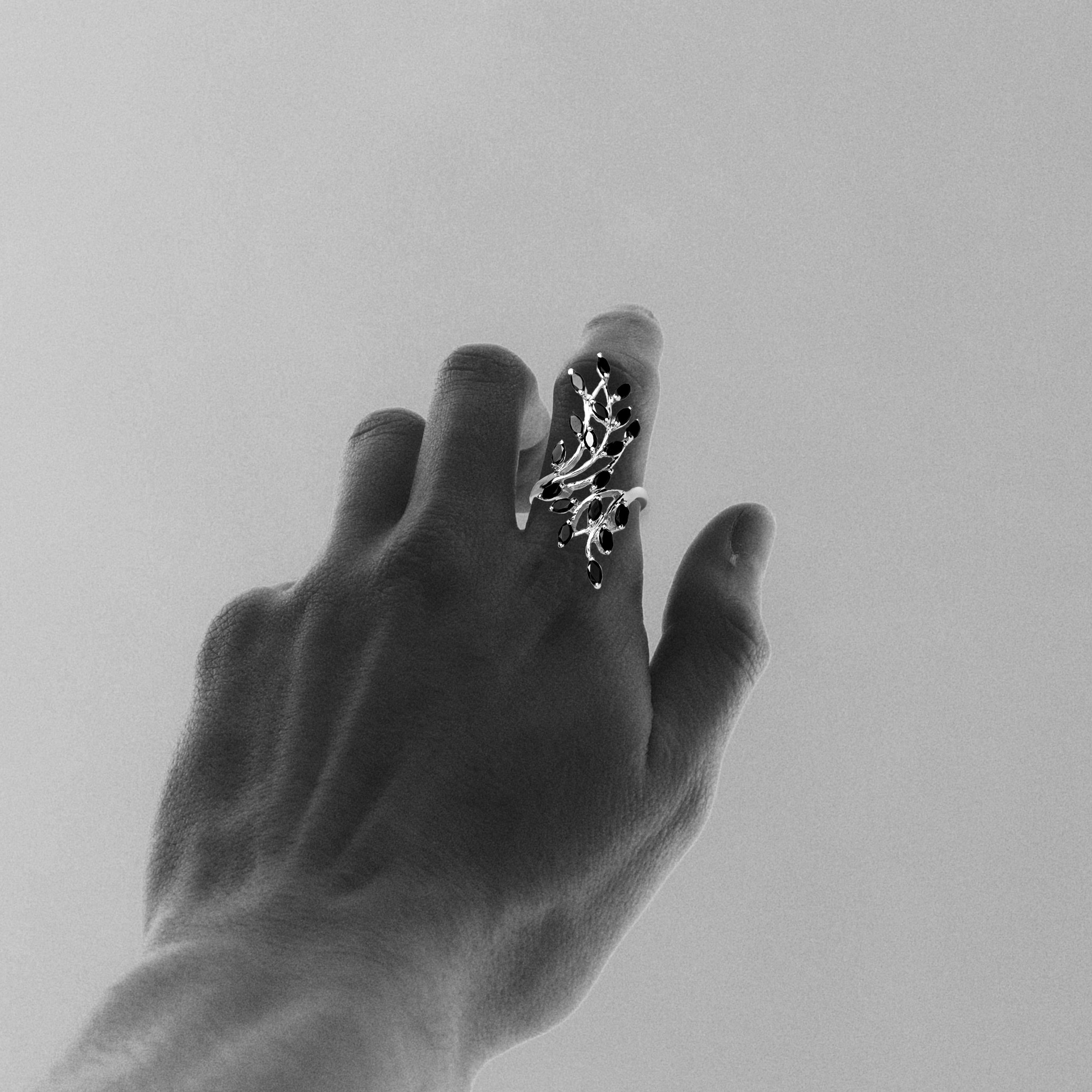 Luxurious Black Spinel Ring