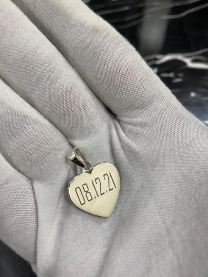 Custom Text Heart Shape Pendant- Comes with a 16+4” chain