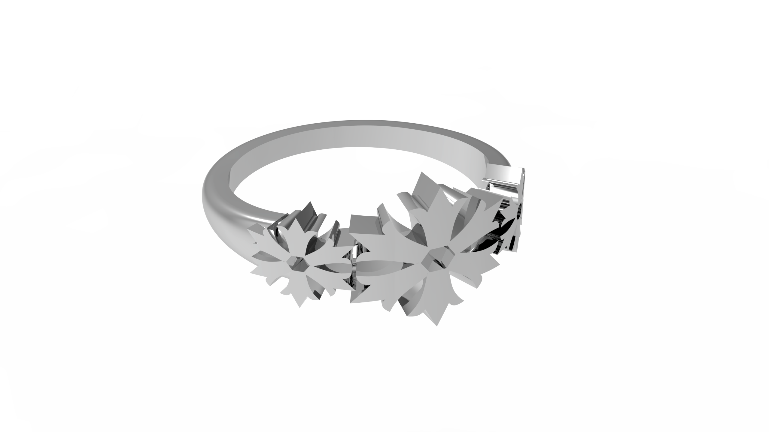 Crossed Cemetery Gothic Ring