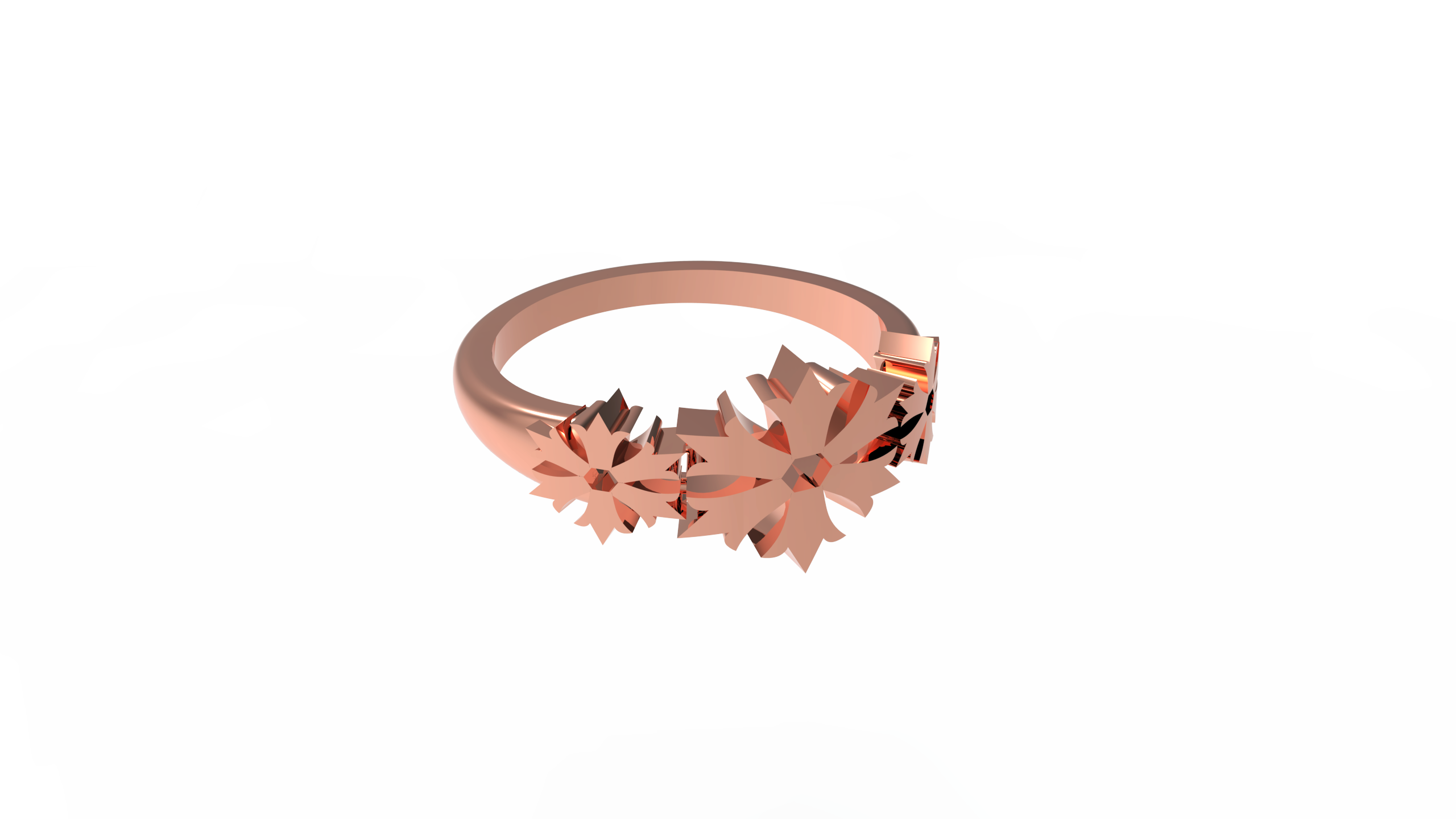 Crossed Cemetery Gothic Ring