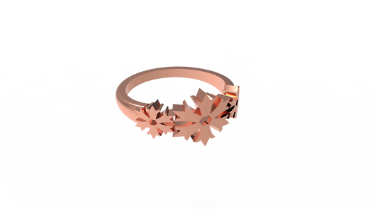 Crossed Cemetery Gothic Ring