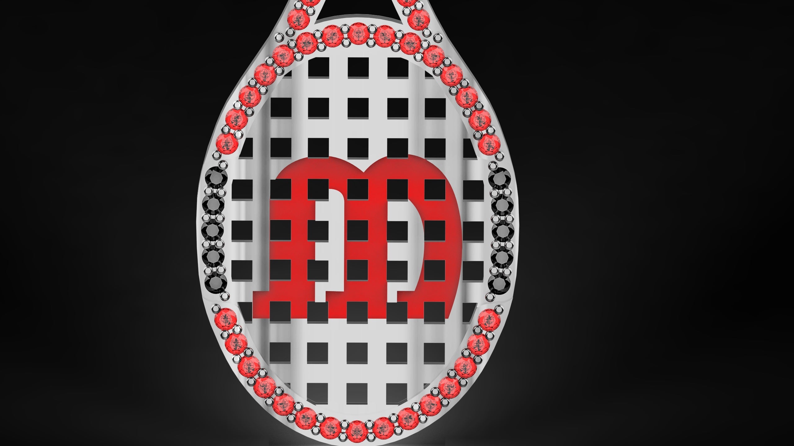 Iced Out Tennis Racquet Pendant