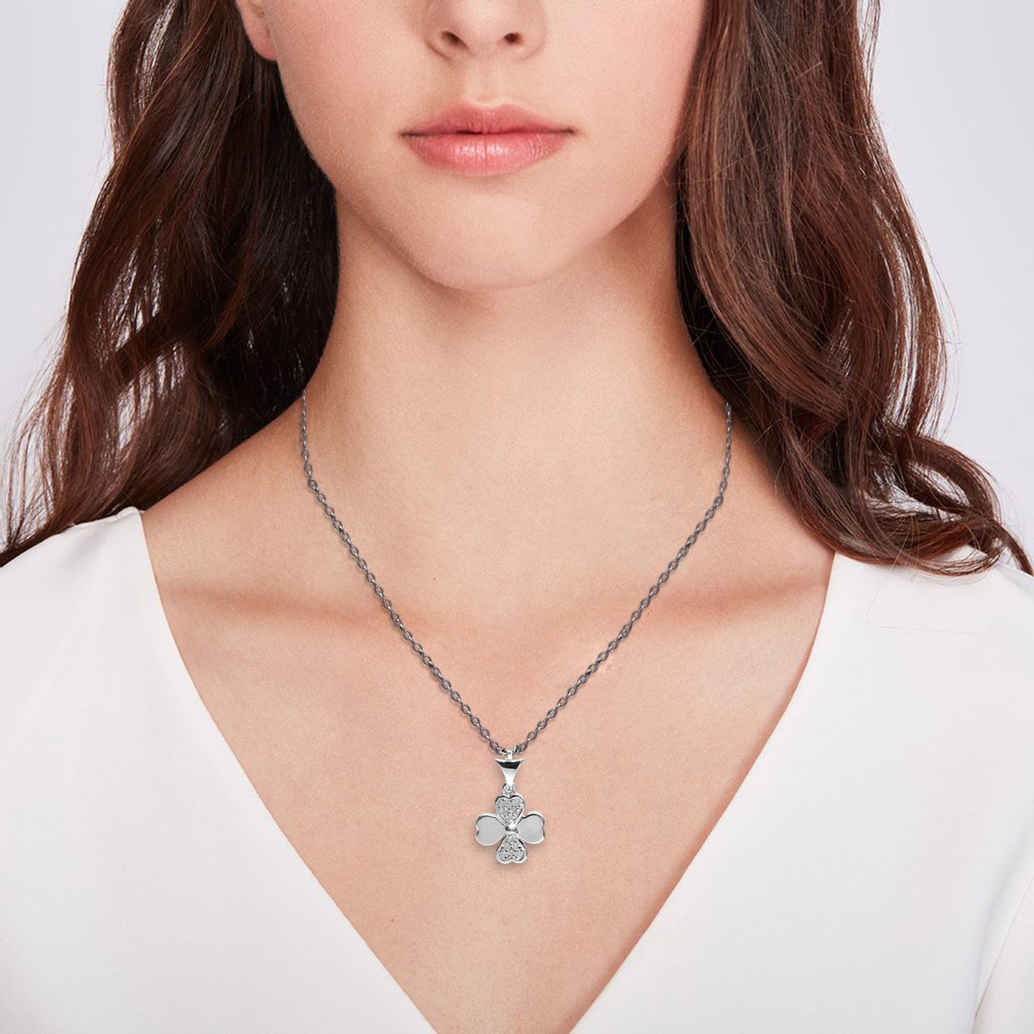 Dainty Iced Flower Pendant (Comes with a complimentary Silver Chain)