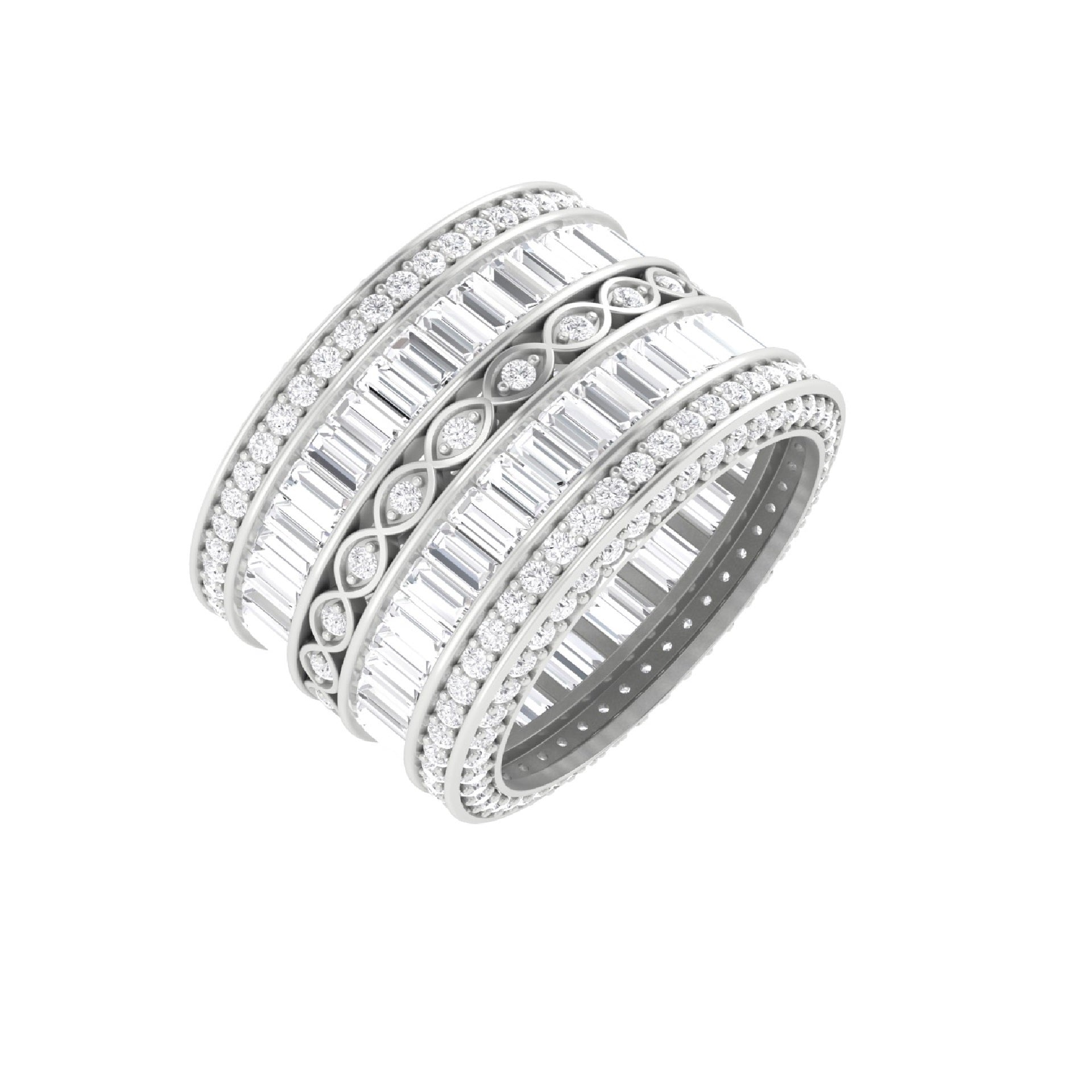 Iced Out 7 layer Trophy Ring