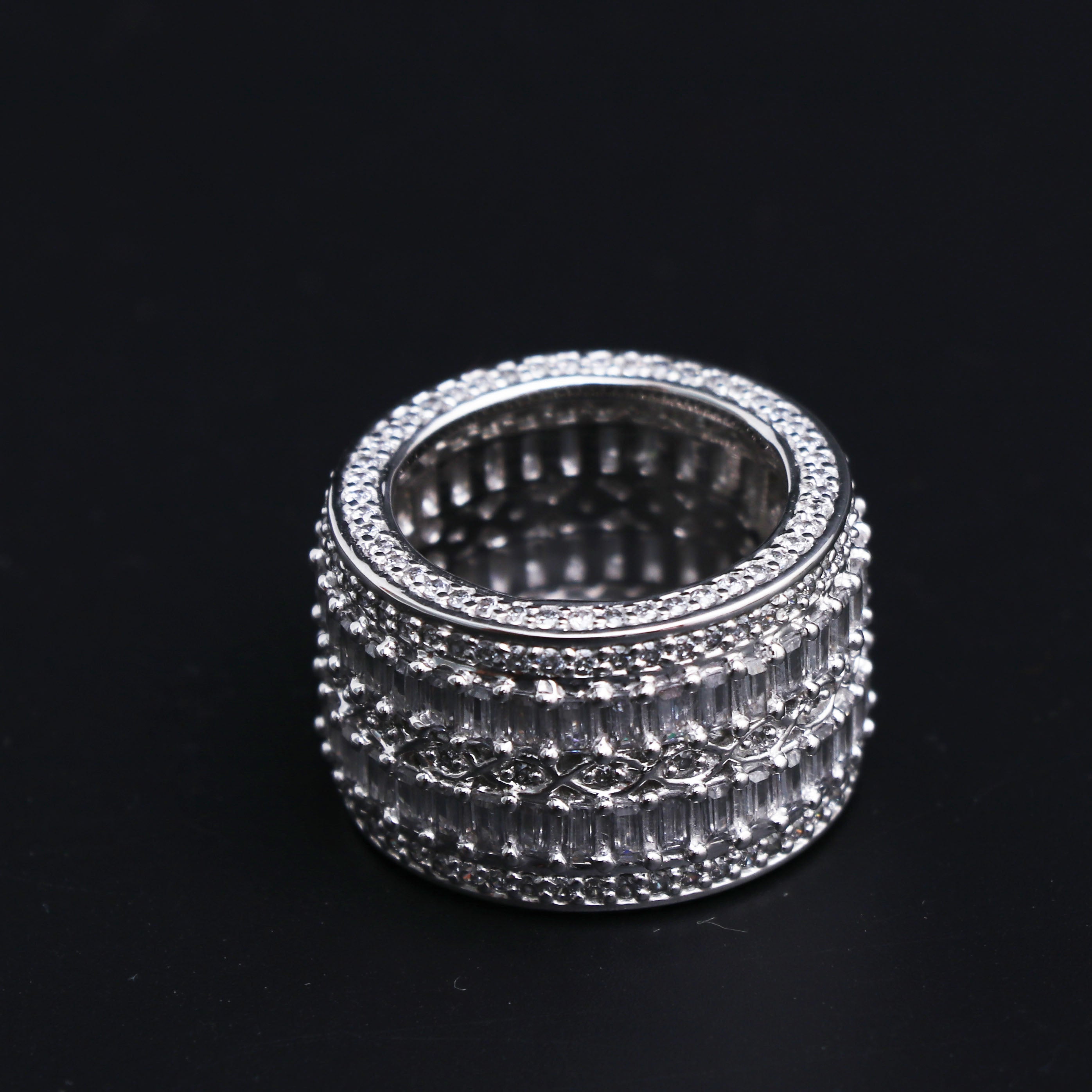 Iced Out 7 layer Trophy Ring