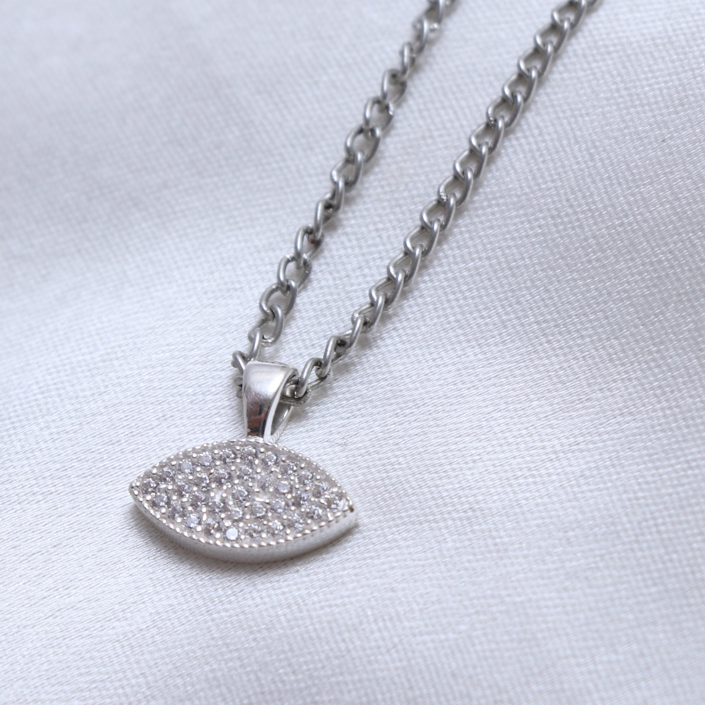 Dainty Iced Out Evil Eye Pendant - For Her